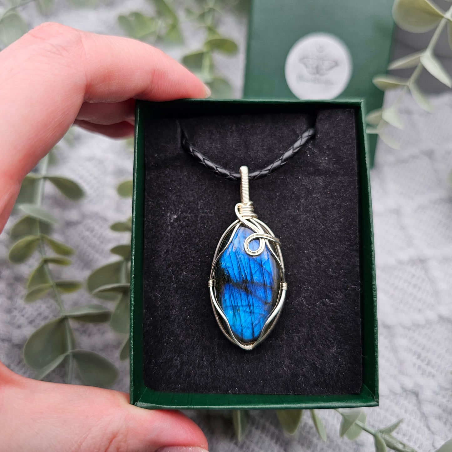 Labradorit Anhänger | Schmuckdraht | Edelstein Halskette