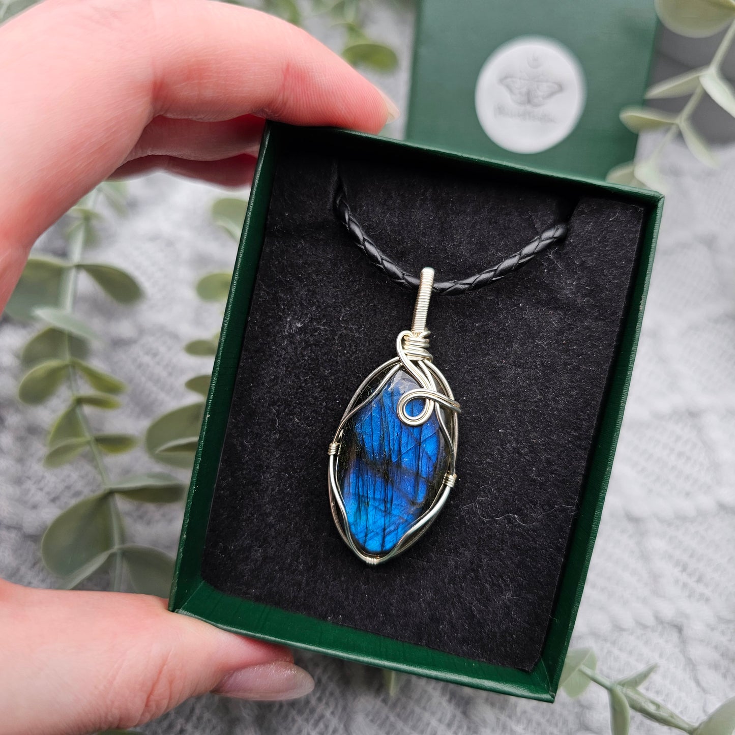 Labradorit Anhänger | Schmuckdraht | Edelstein Halskette