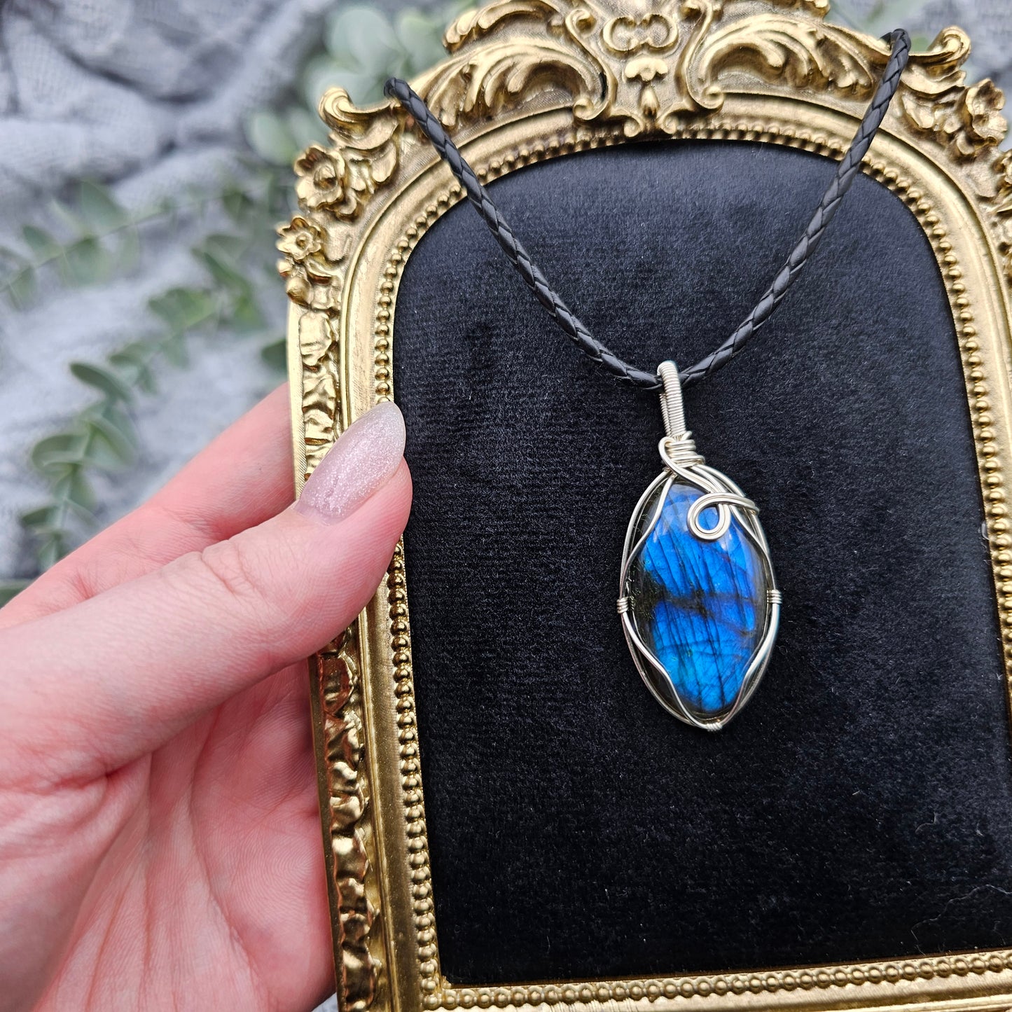 Labradorit Anhänger | Schmuckdraht | Edelstein Halskette