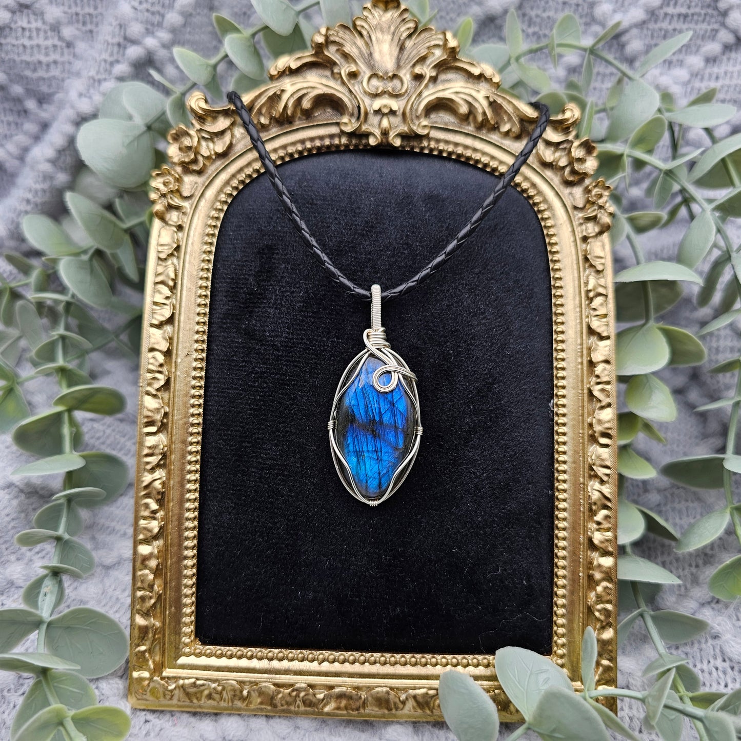 Labradorit Anhänger | Schmuckdraht | Edelstein Halskette