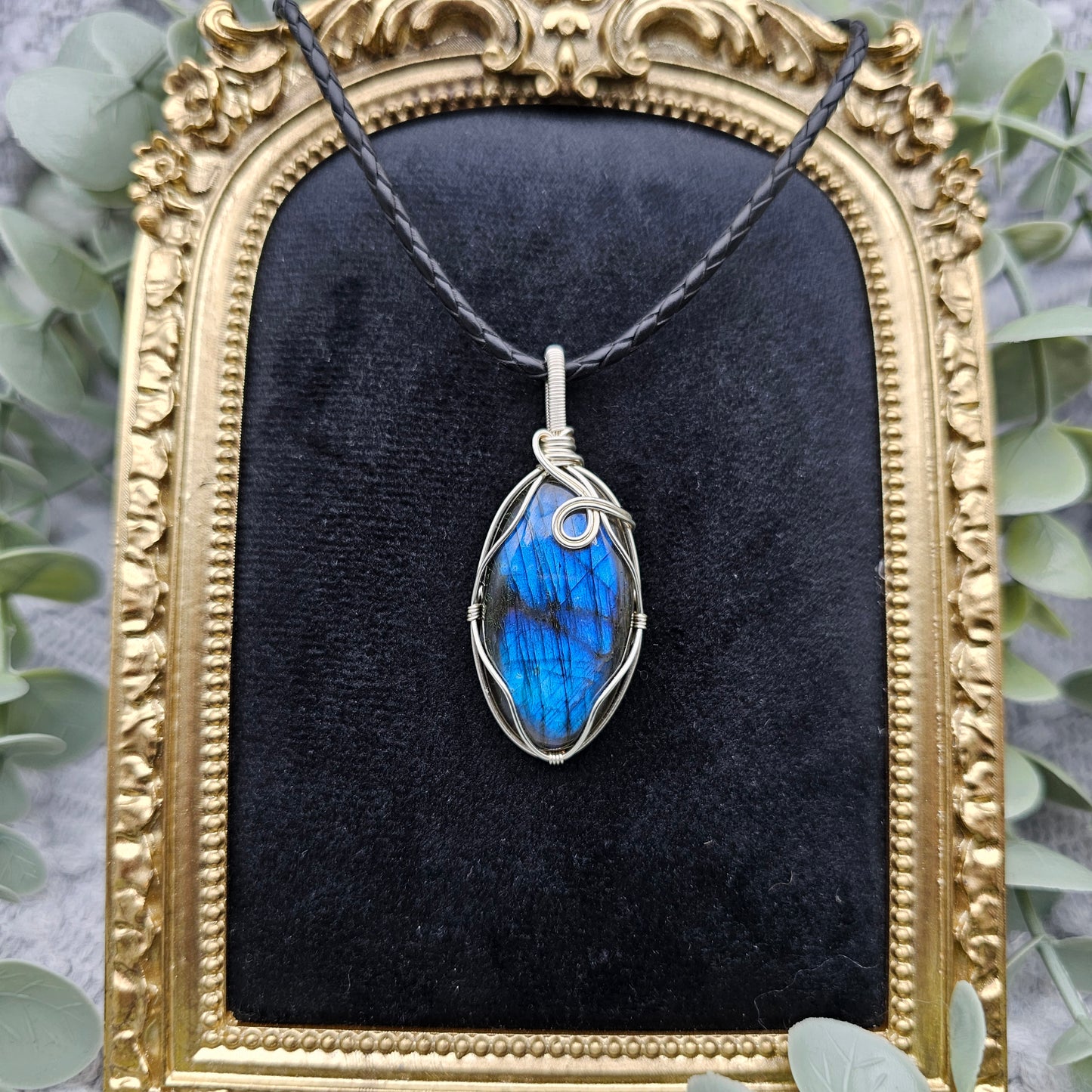 Labradorit Anhänger | Schmuckdraht | Edelstein Halskette