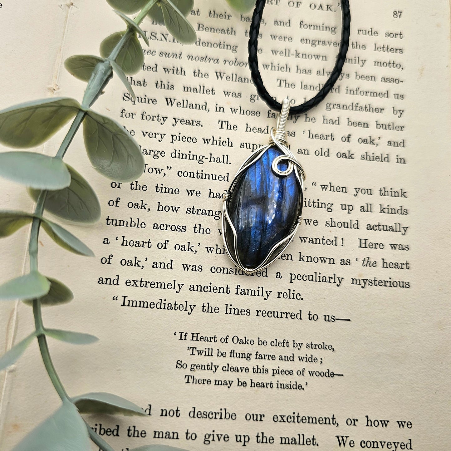 Labradorit Anhänger | Schmuckdraht | Edelstein Halskette