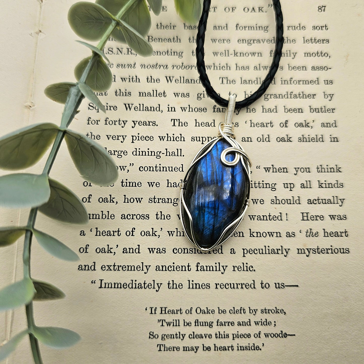 Labradorit Anhänger | Schmuckdraht | Edelstein Halskette