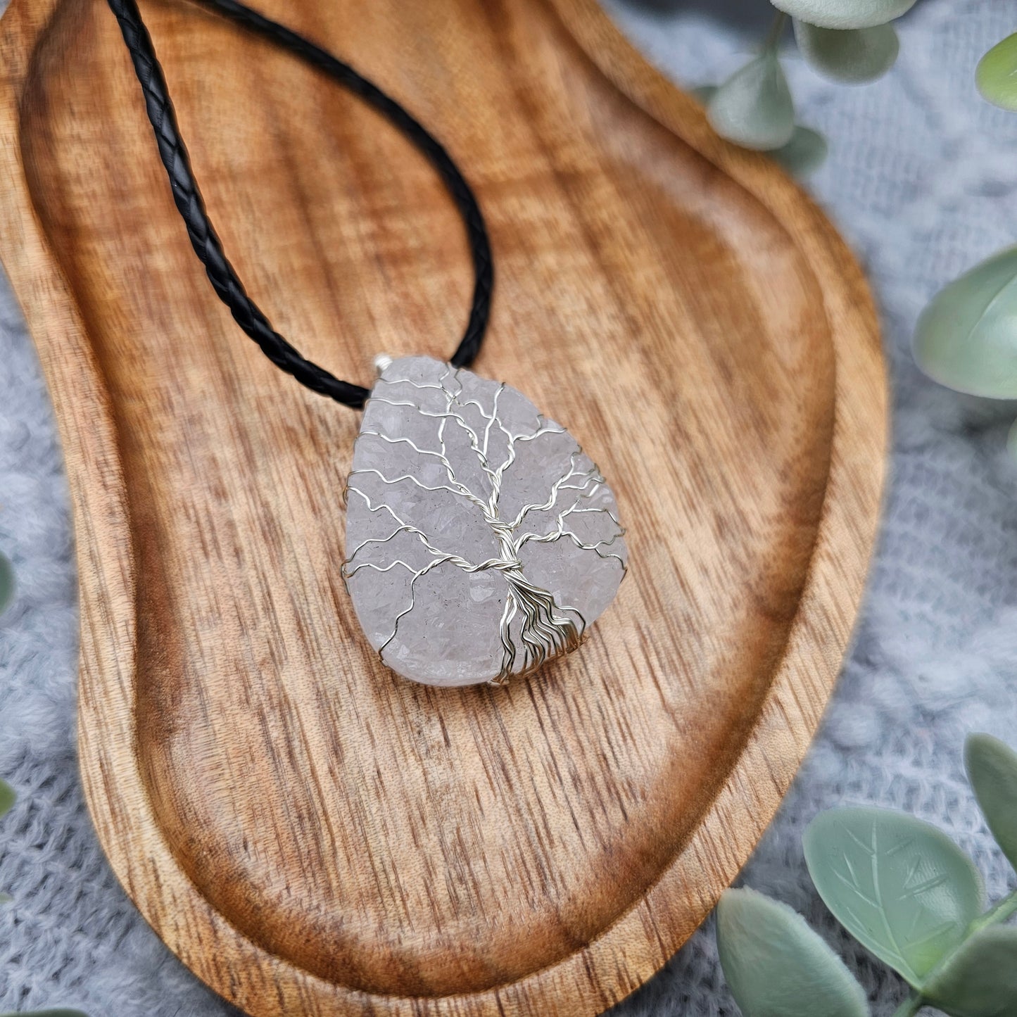 Agate Crystal Tree of Life Pendant | Jewelry Wire | Gemstone Necklace