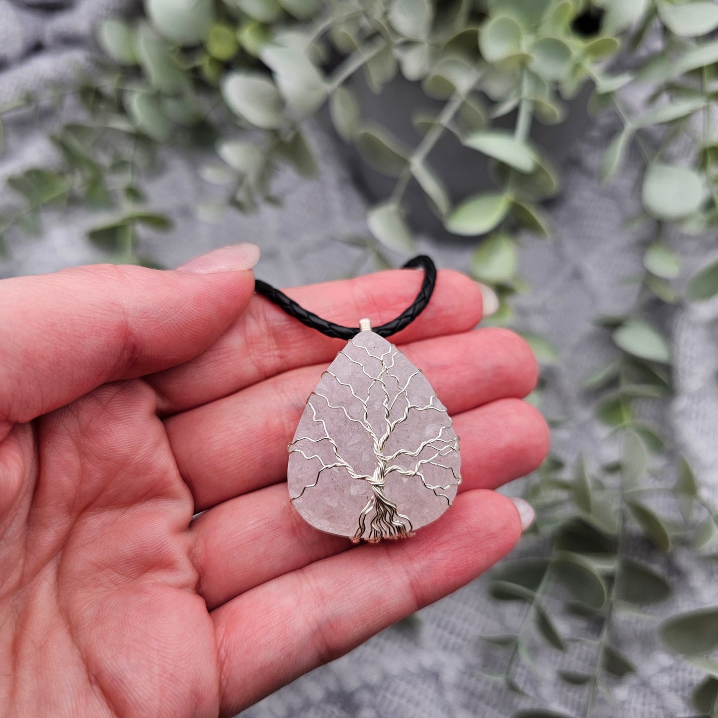 Agate Crystal Tree of Life Pendant | Jewelry Wire | Gemstone Necklace