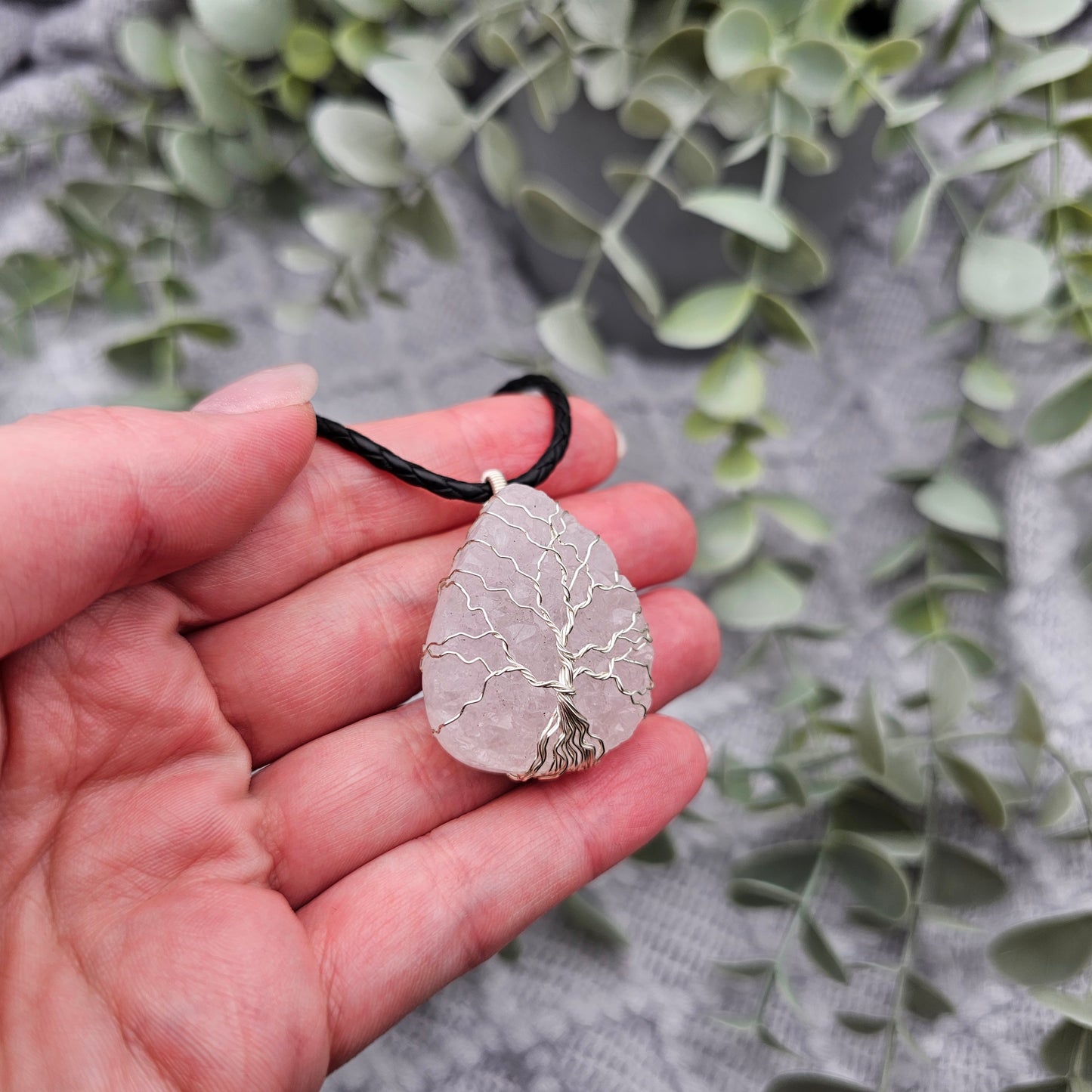 Agate Crystal Tree of Life Pendant | Jewelry Wire | Gemstone Necklace