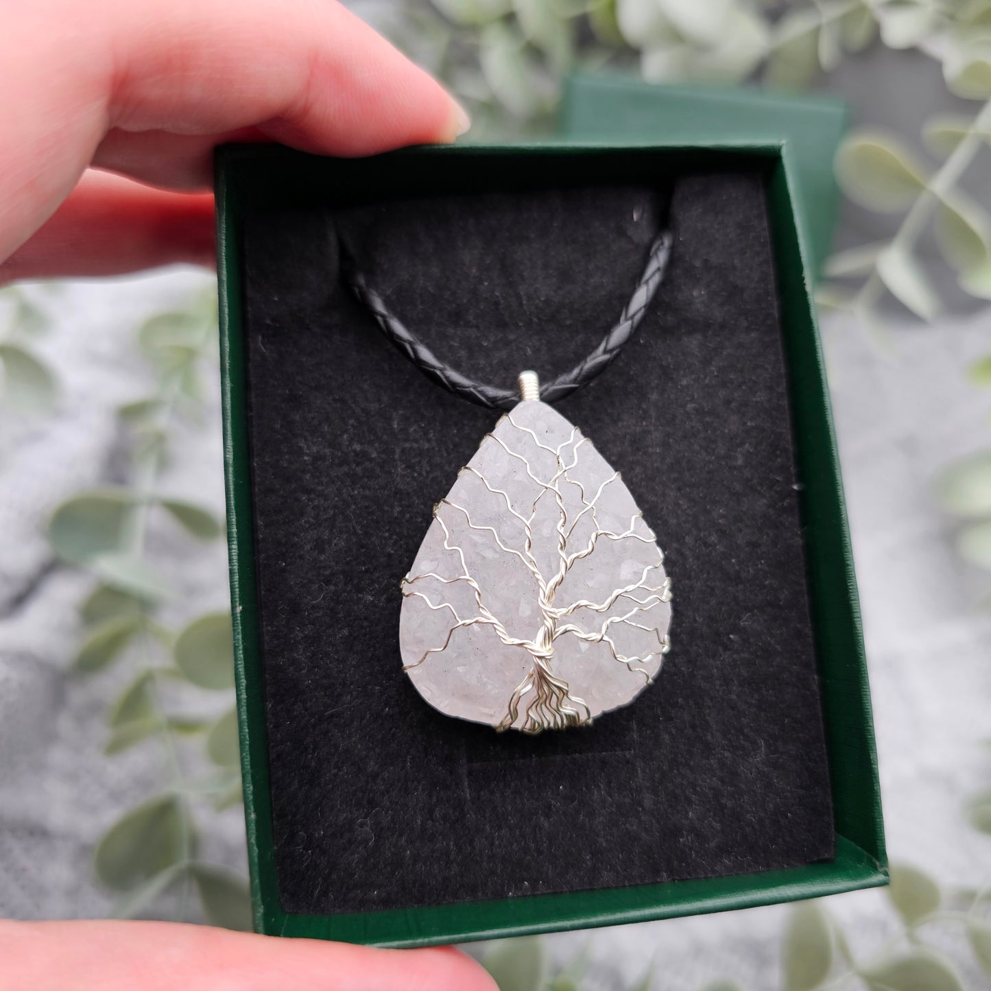 Agate Crystal Tree of Life Pendant | Jewelry Wire | Gemstone Necklace