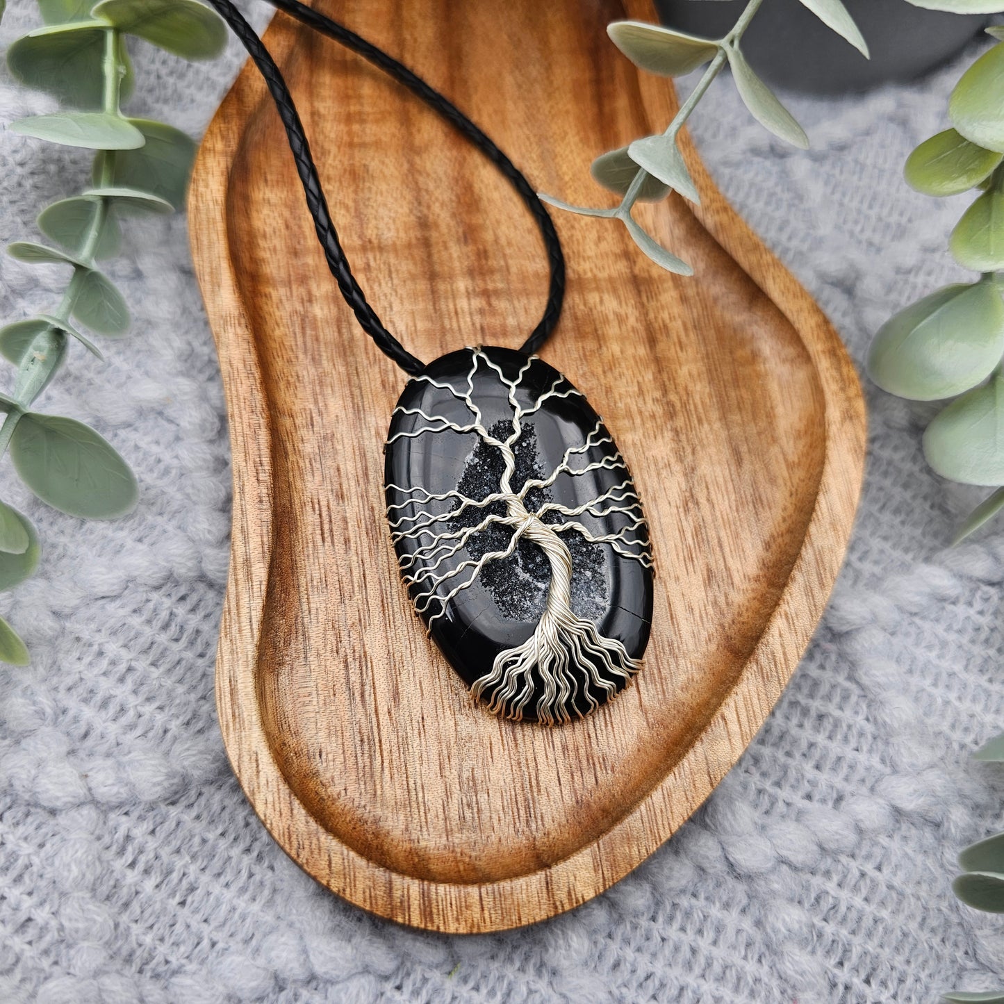 Agate Crystallized Tree of Life Pendant | Jewelry Wire | Gemstone Necklace
