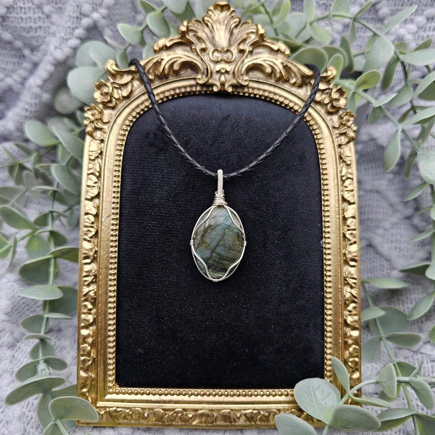 Labradorit Anhänger | Schmuckdraht | Edelstein Halskette