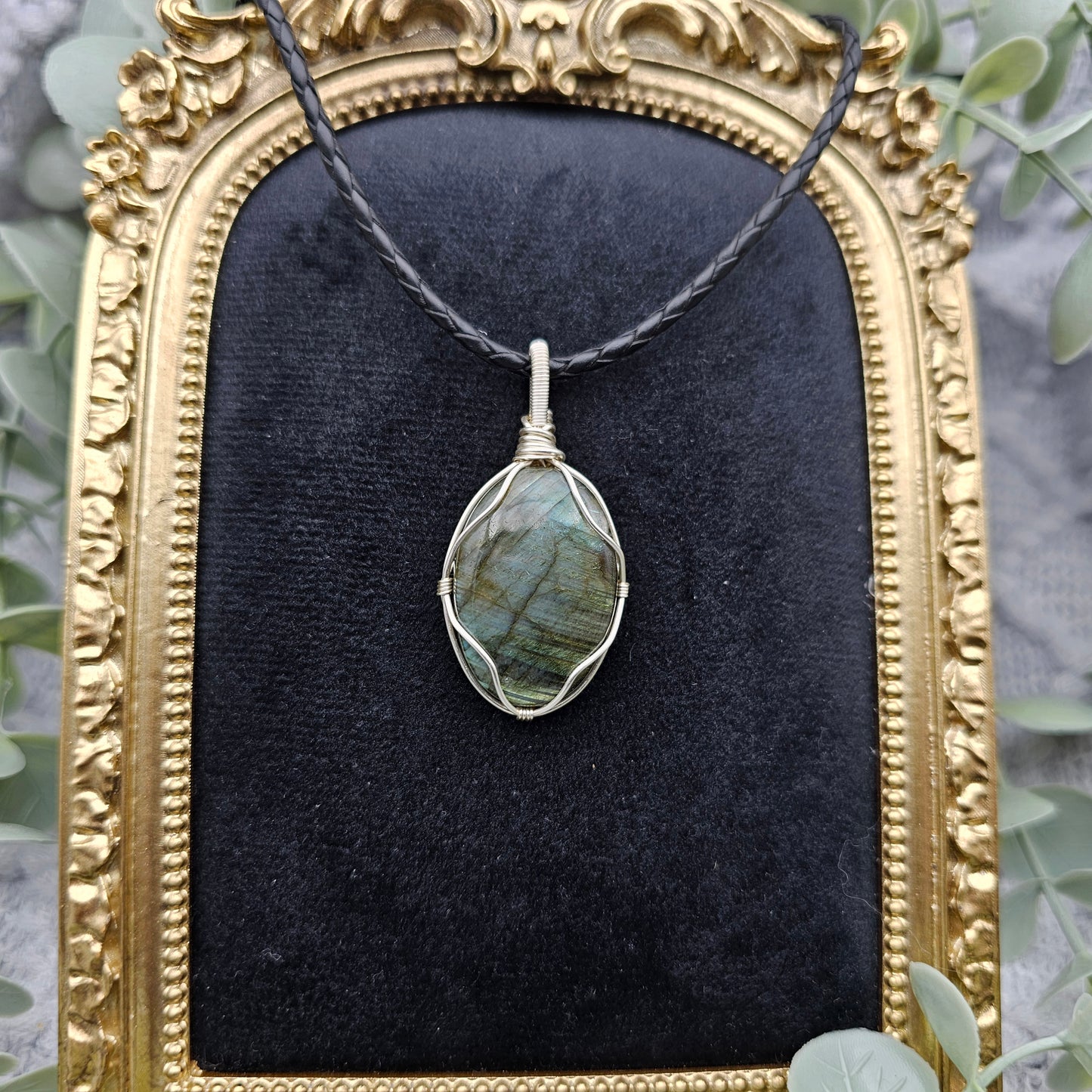 Labradorit Anhänger | Schmuckdraht | Edelstein Halskette