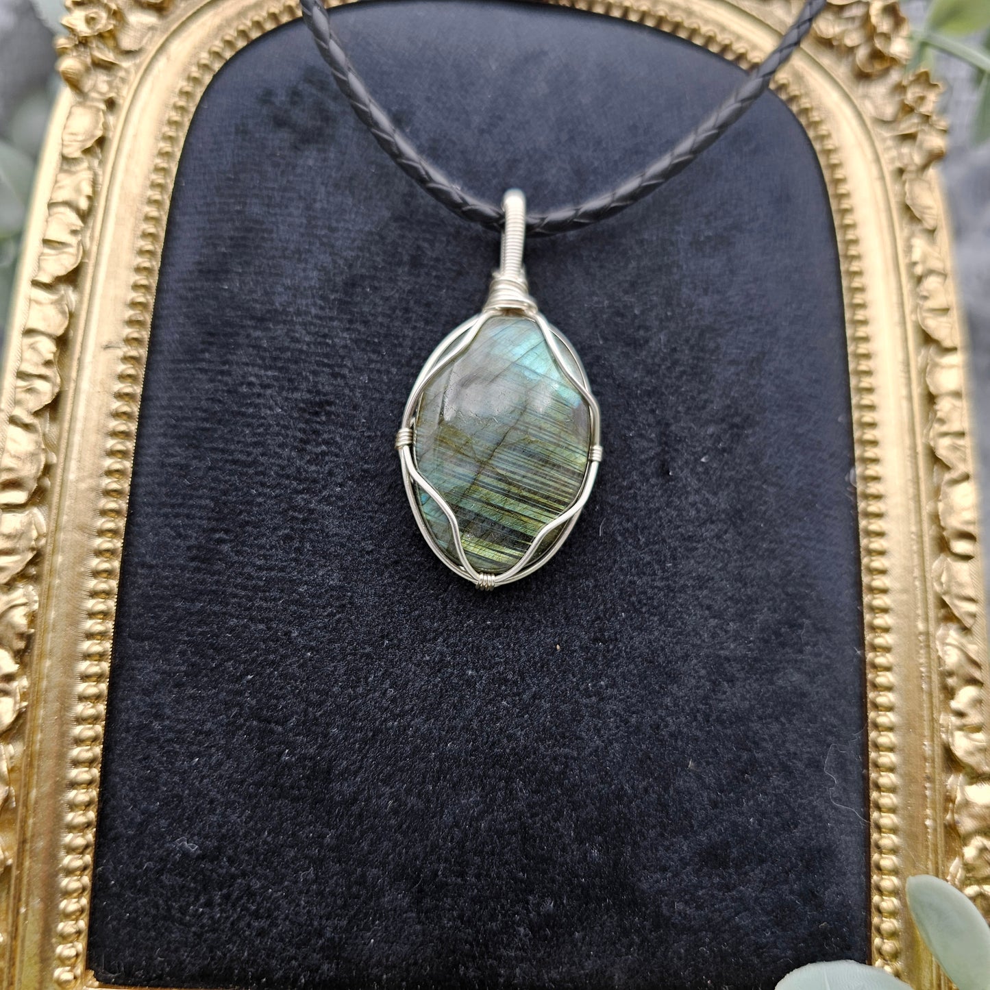 Labradorit Anhänger | Schmuckdraht | Edelstein Halskette