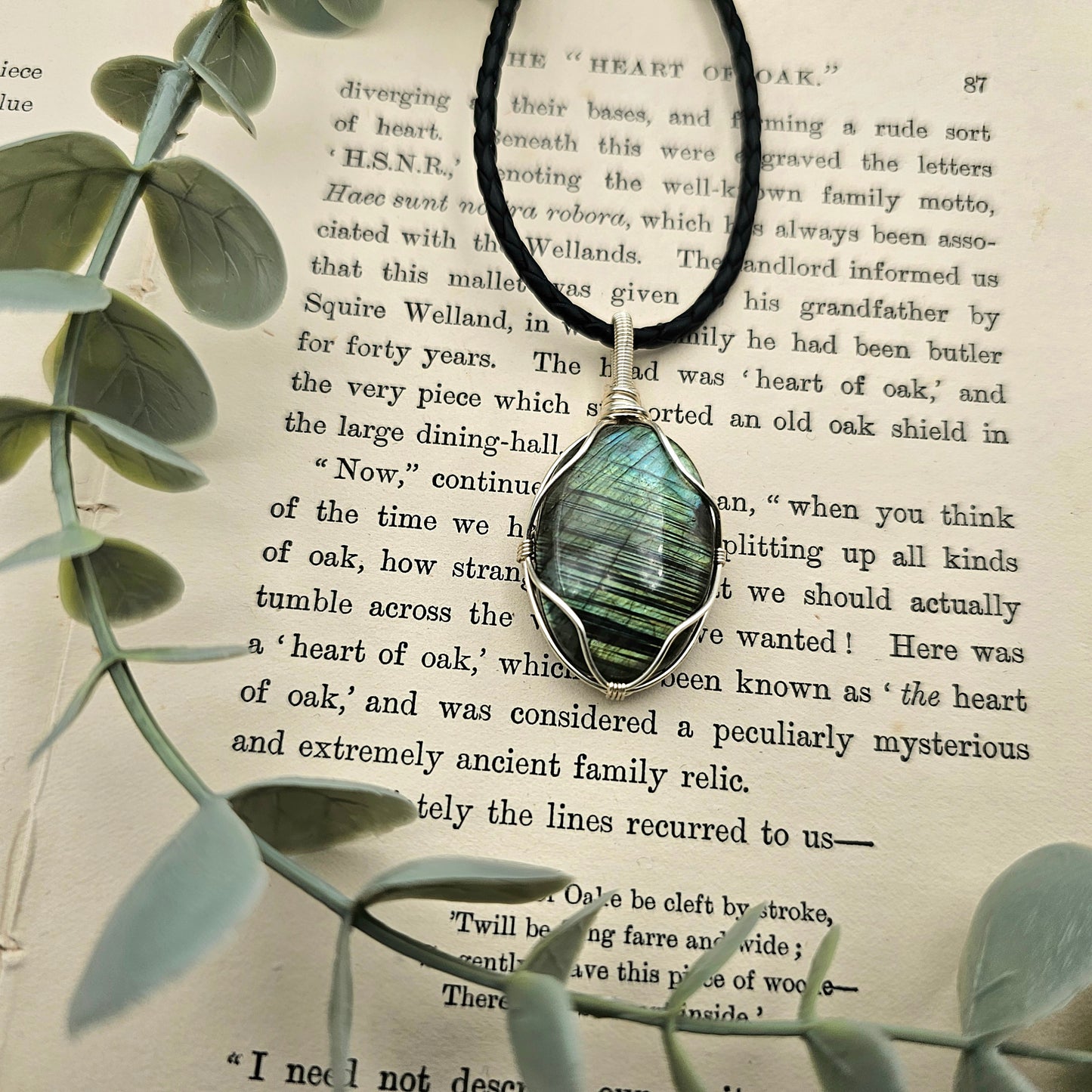 Labradorit Anhänger | Schmuckdraht | Edelstein Halskette