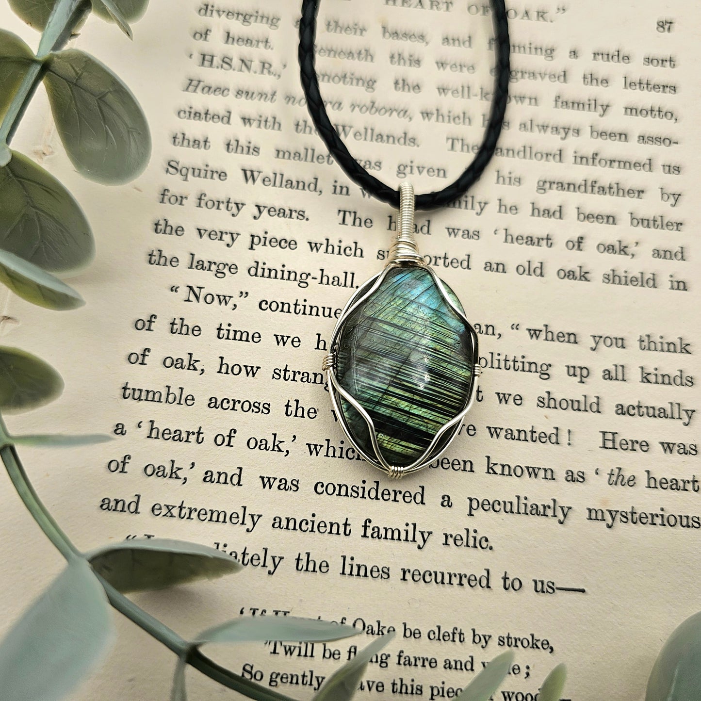 Labradorit Anhänger | Schmuckdraht | Edelstein Halskette