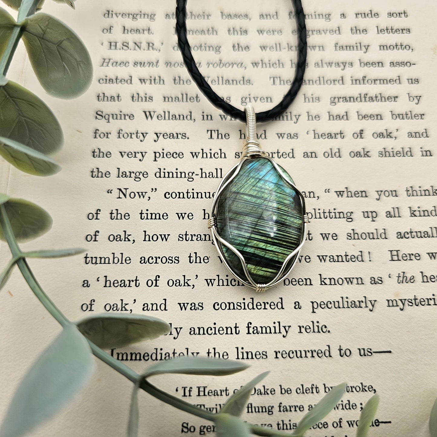 Labradorit Anhänger | Schmuckdraht | Edelstein Halskette