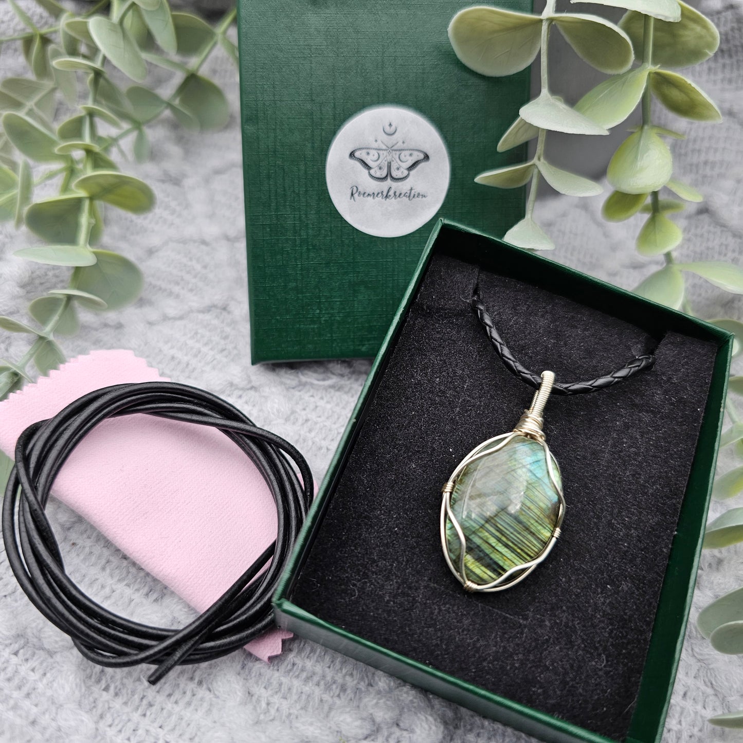 Labradorit Anhänger | Schmuckdraht | Edelstein Halskette