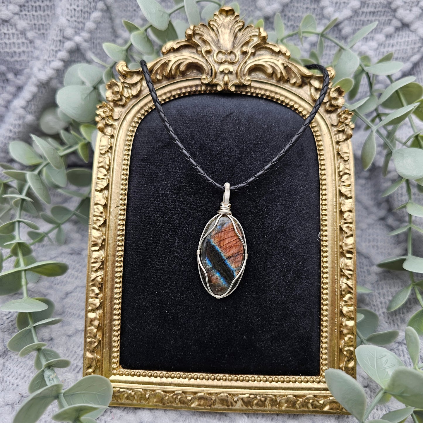 Labradorit Anhänger | Schmuckdraht | Edelstein Halskette