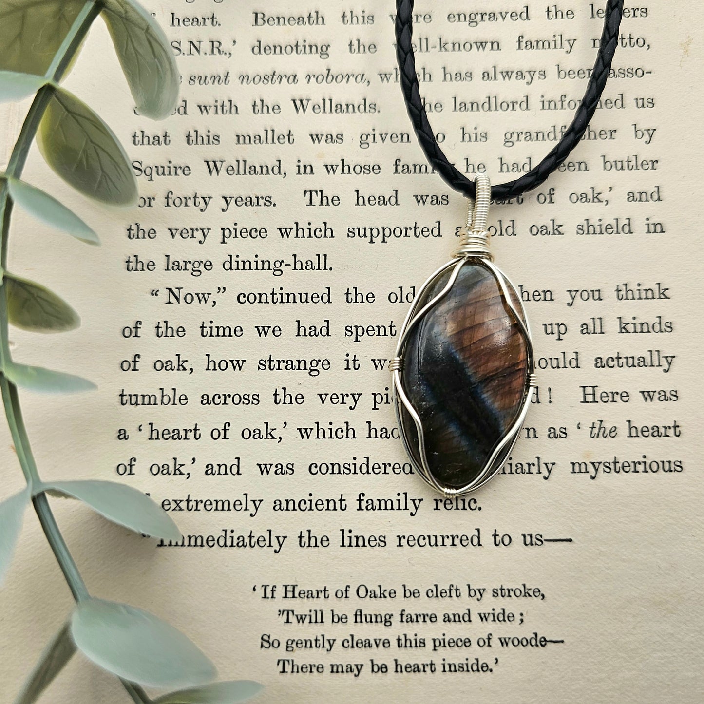 Labradorit Anhänger | Schmuckdraht | Edelstein Halskette