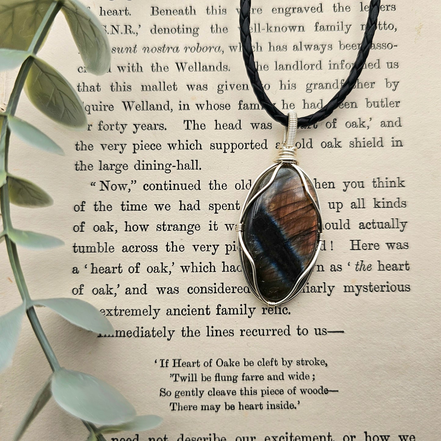 Labradorit Anhänger | Schmuckdraht | Edelstein Halskette