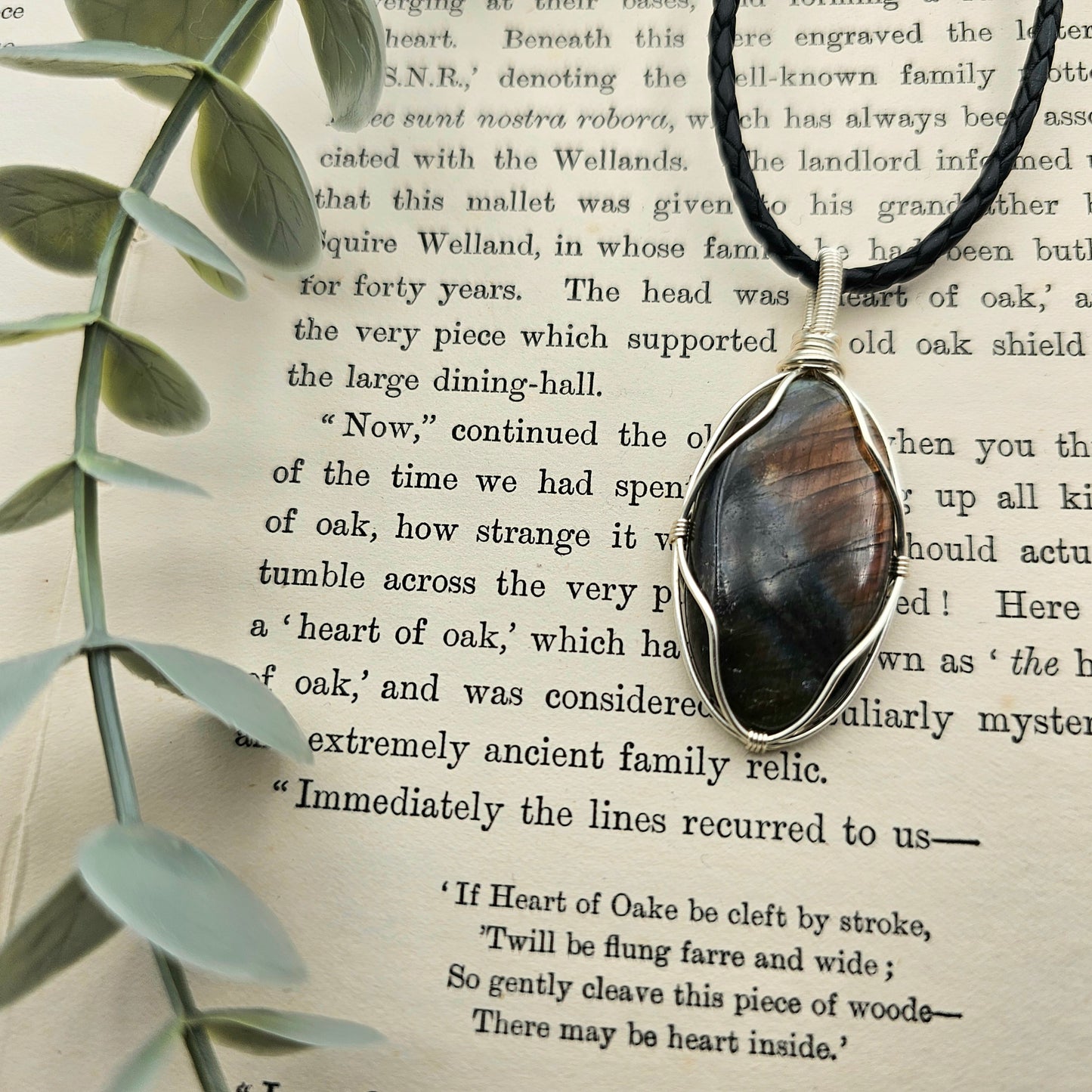 Labradorit Anhänger | Schmuckdraht | Edelstein Halskette