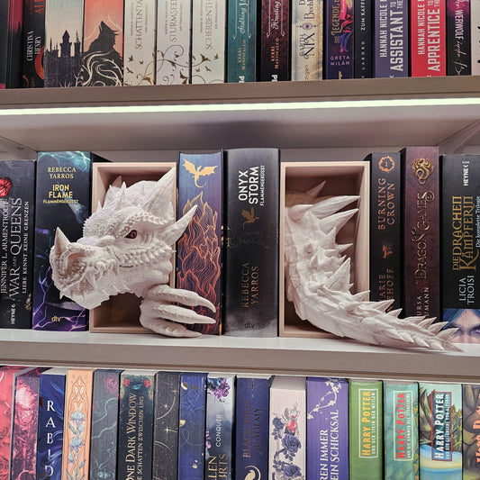 Book Nook Drache Marmor Set/Einzeln | 3D Druck | Buchstütze | Dekoration Bücherregal