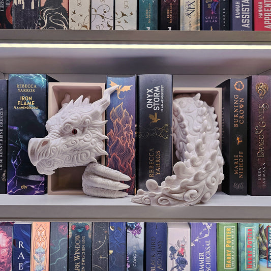 Book Nook Wolkendrache Marmor Set/Einzeln | 3D Druck | Buchstütze | Dekoration Bücherregal