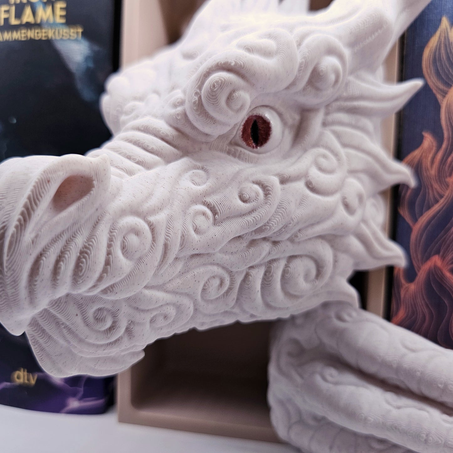 Book Nook Cloud Dragon Marble Set/Single | 3D Print | Bookend | Bookshelf Decoration