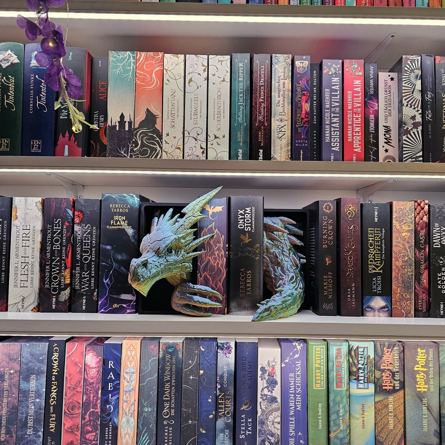 Book Nook Blitzdrache Multicolor glossy Set/Single | 3D Print | Bookend | Bookshelf Decoration