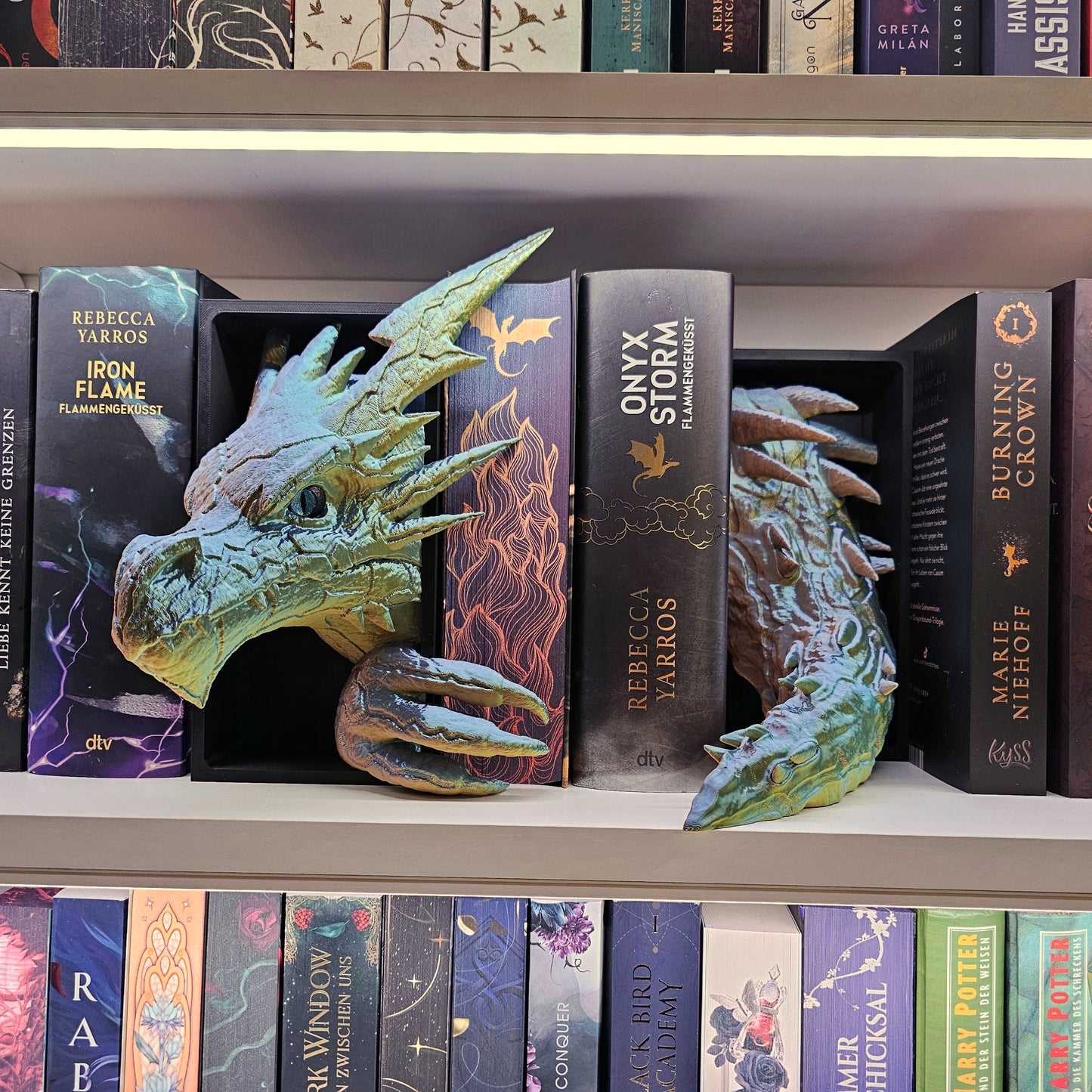 Book Nook Blitzdrache Multicolor glossy Set/Single | 3D Print | Bookend | Bookshelf Decoration