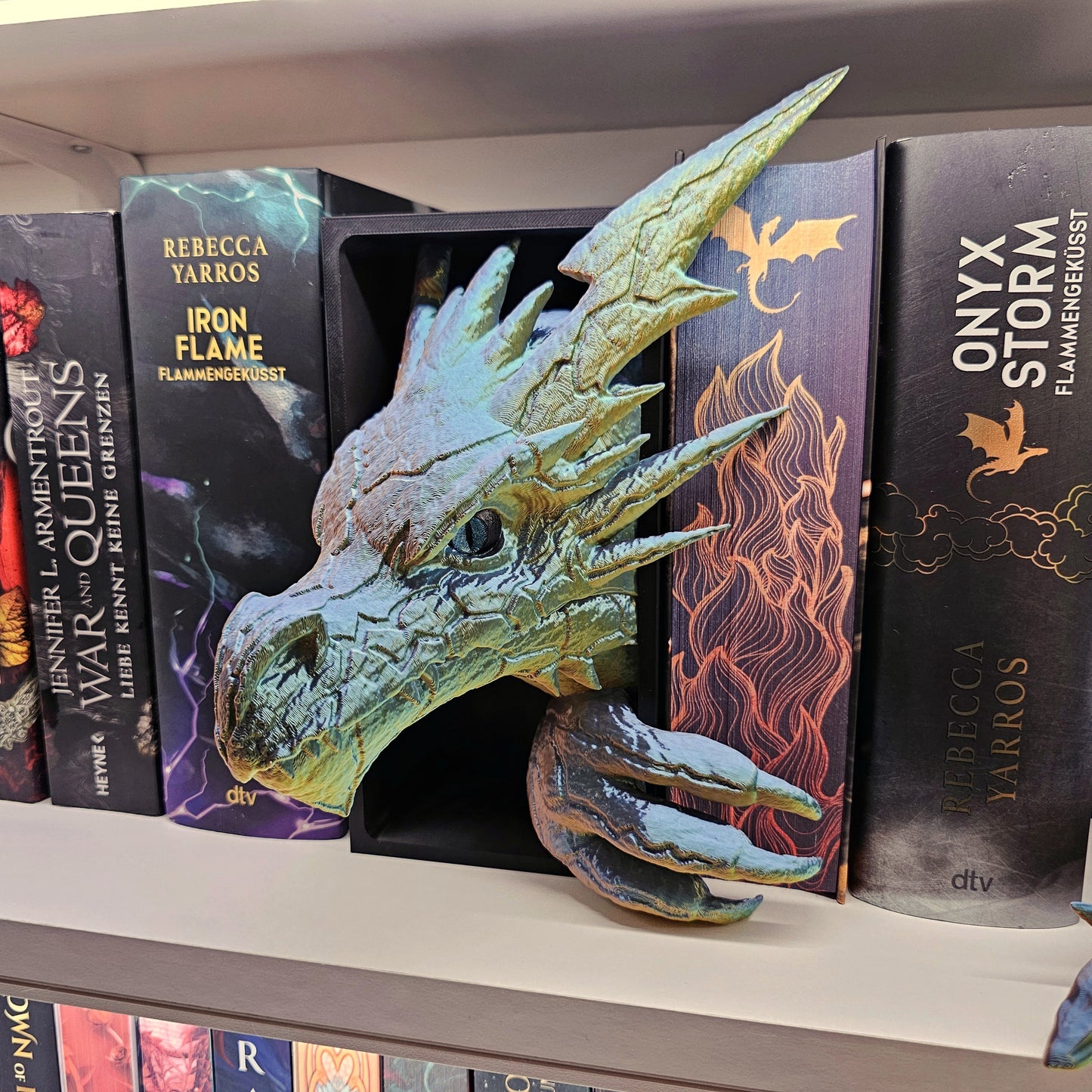 Book Nook Blitzdrache Multicolor glossy Set/Single | 3D Print | Bookend | Bookshelf Decoration