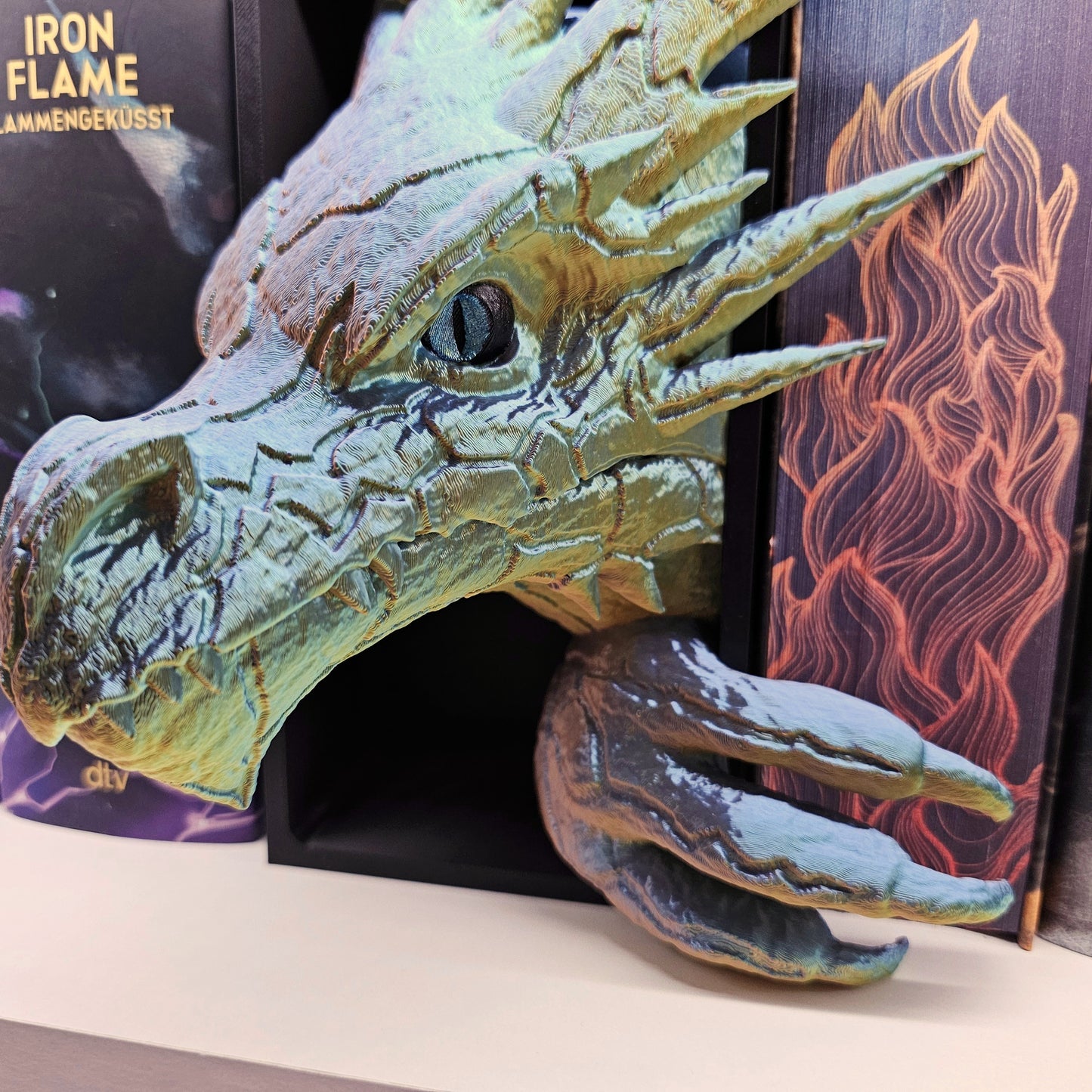 Book Nook Blitzdrache Multicolor glossy Set/Single | 3D Print | Bookend | Bookshelf Decoration