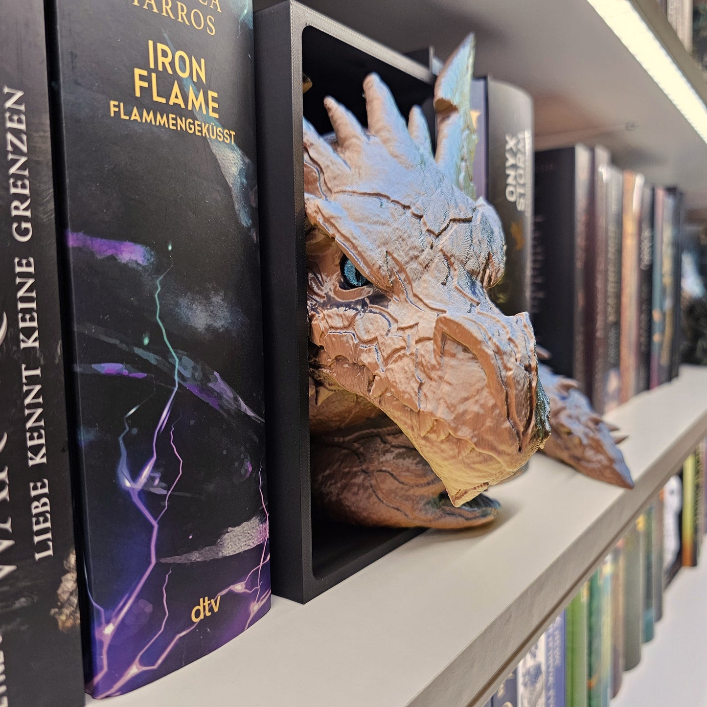Book Nook Blitzdrache Multicolor glossy Set/Single | 3D Print | Bookend | Bookshelf Decoration