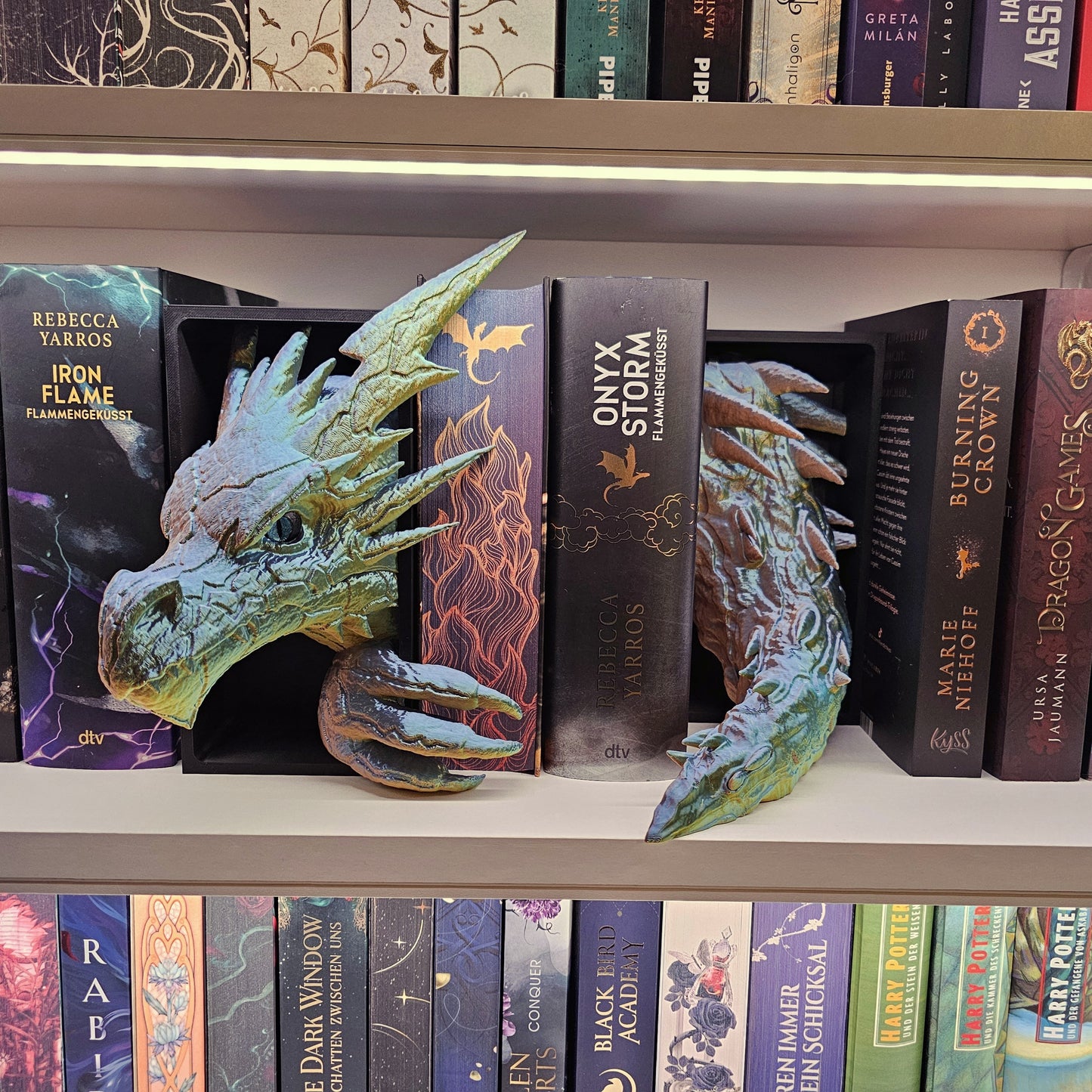 Book Nook Blitzdrache Multicolor glossy Set/Single | 3D Print | Bookend | Bookshelf Decoration