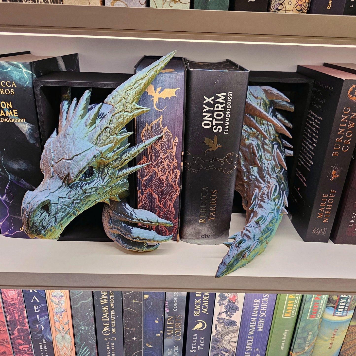 Book Nook Blitzdrache Multicolor glossy Set/Single | 3D Print | Bookend | Bookshelf Decoration