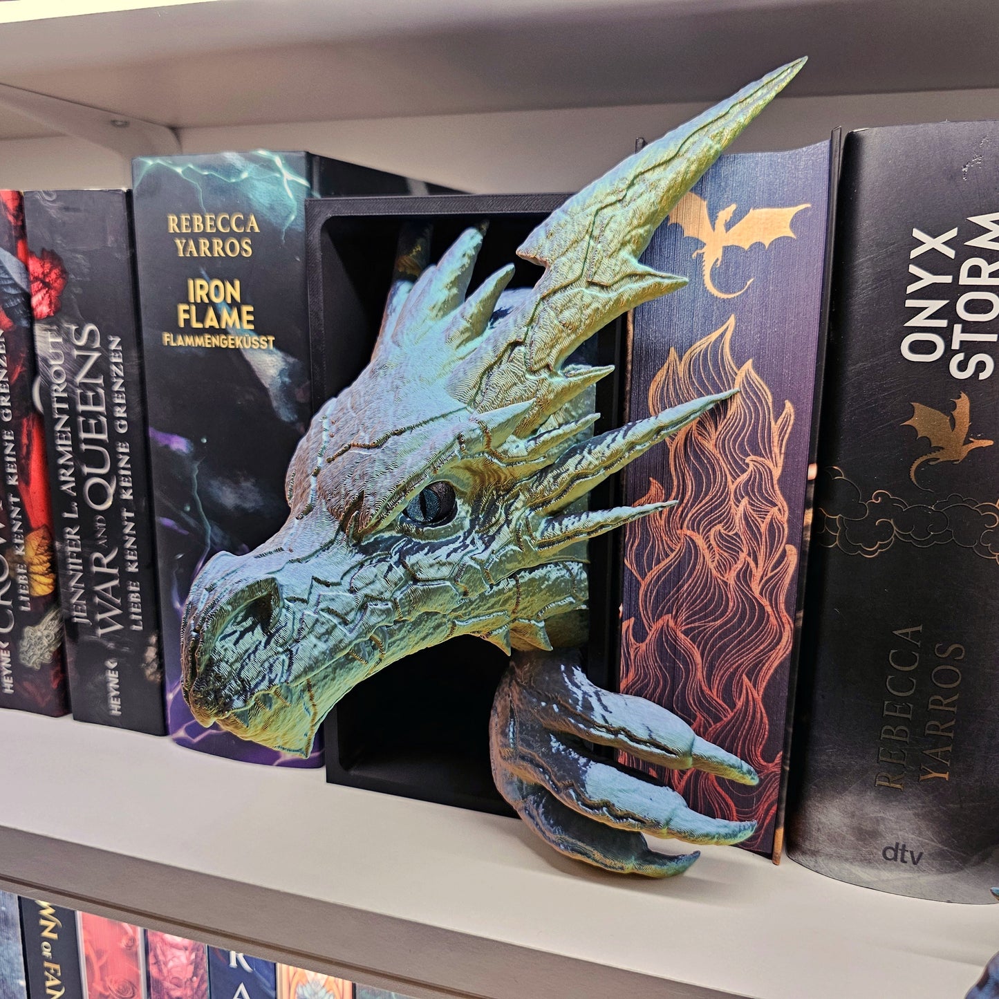 Book Nook Blitzdrache Multicolor glossy Set/Single | 3D Print | Bookend | Bookshelf Decoration