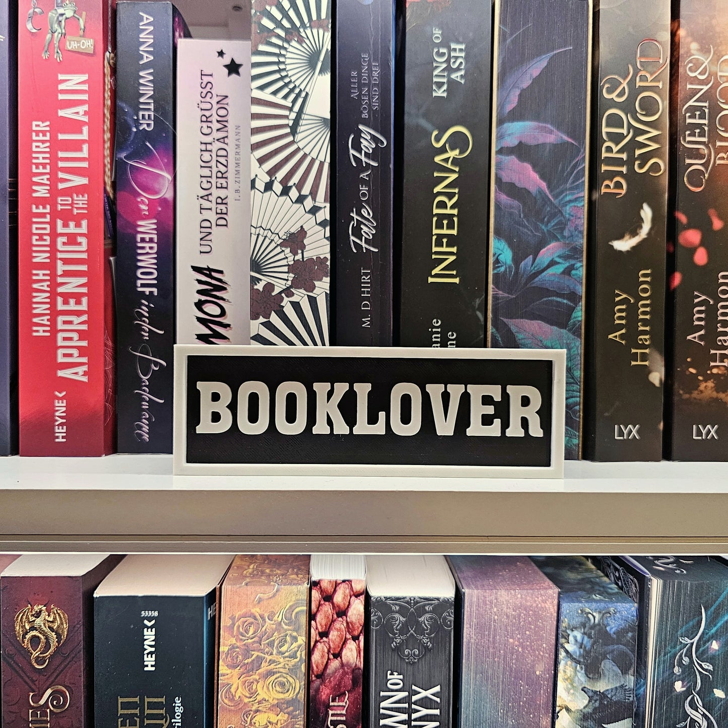Bookshelf Sign Booklover Black/White | 3D Print | Decorative Reading Signs for Shelves