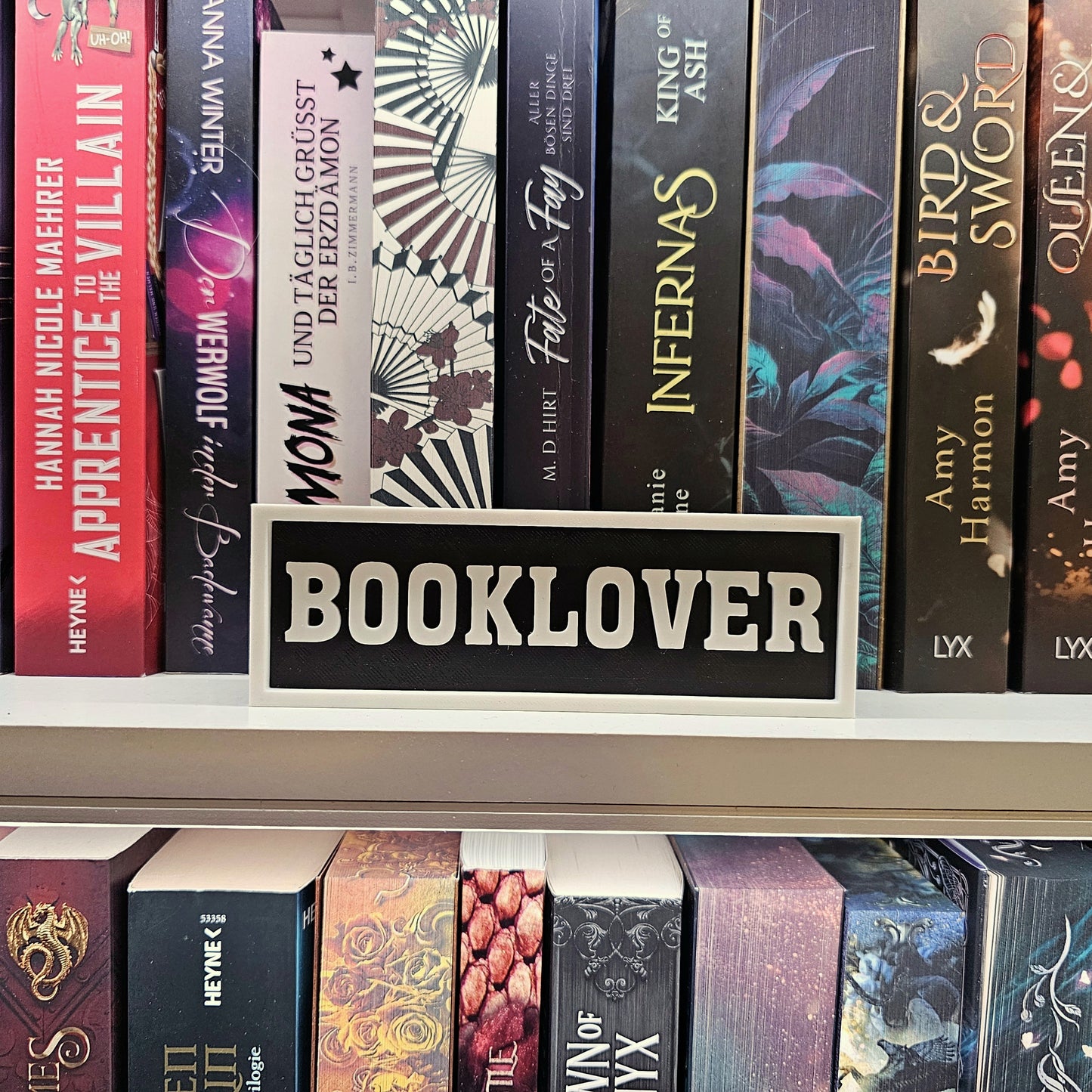 Bookshelf Sign Booklover Black/White | 3D Print | Decorative Reading Signs for Shelves