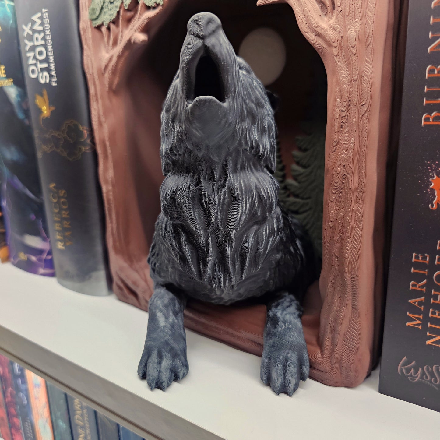 Book Nook Wolf Multicolor | 3D Druck | Buchstütze | Dekoration Bücherregal