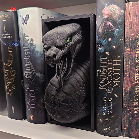 Book Nook Snake Black | 3D Print | Bookend | Bookshelf Decoration