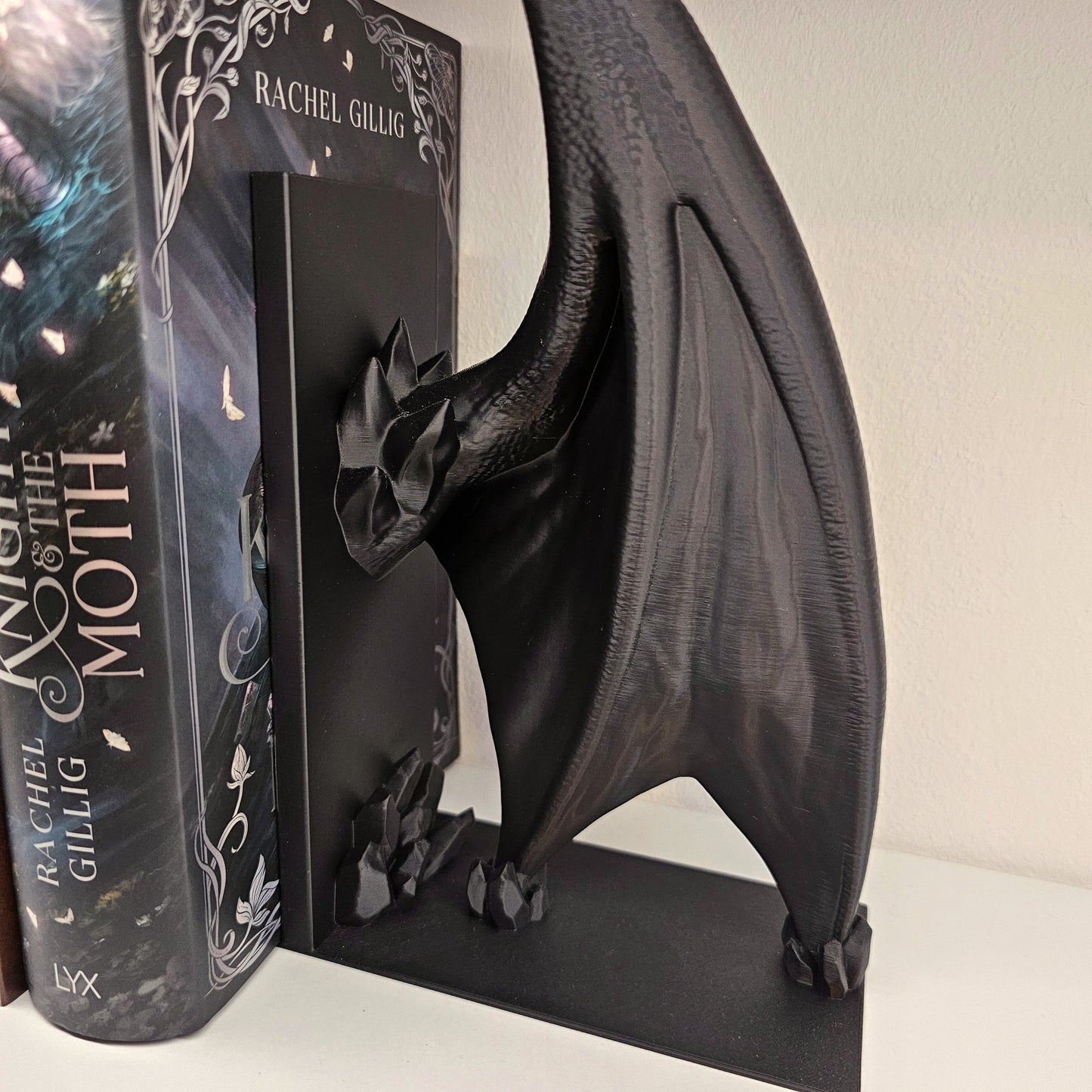 Dragon Wing Bookend Black Single/Set | 3D Print | Book Holder