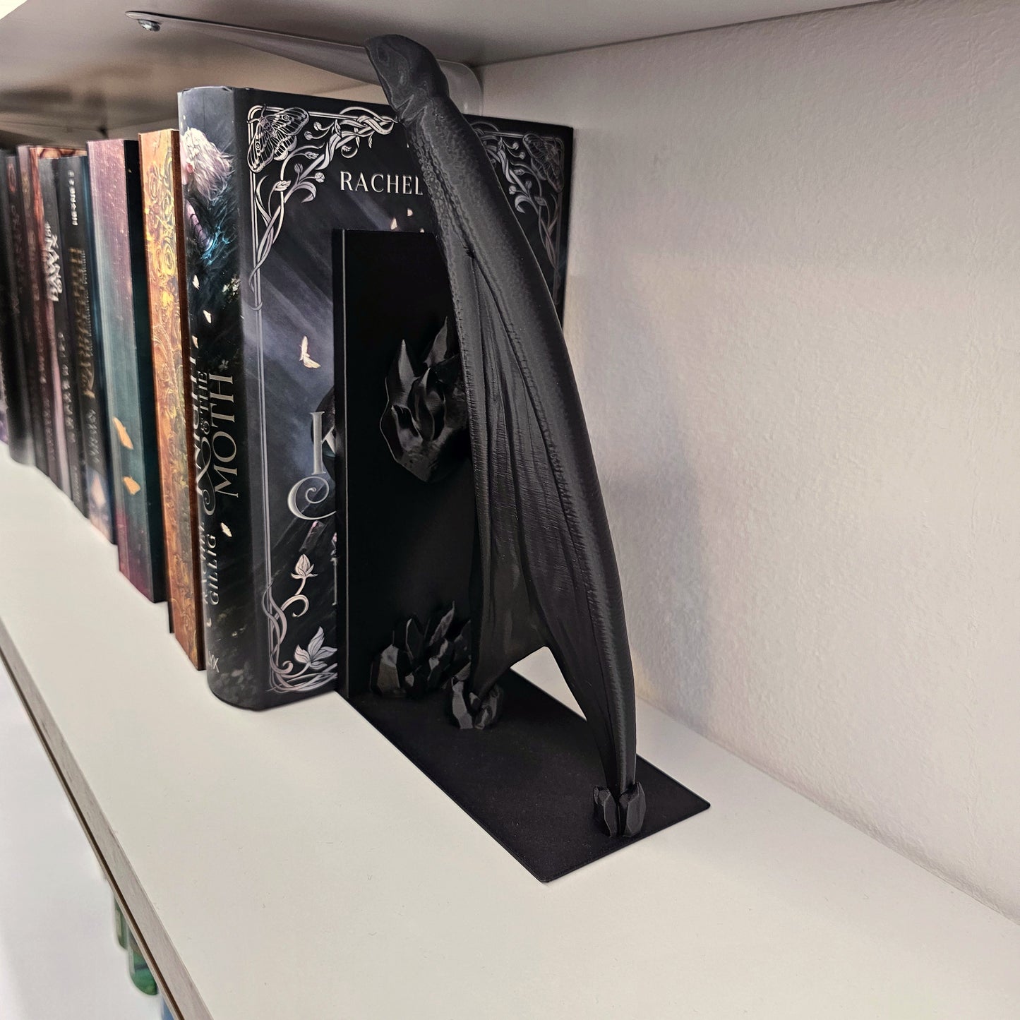 Dragon Wing Bookend Black Single/Set | 3D Print | Book Holder