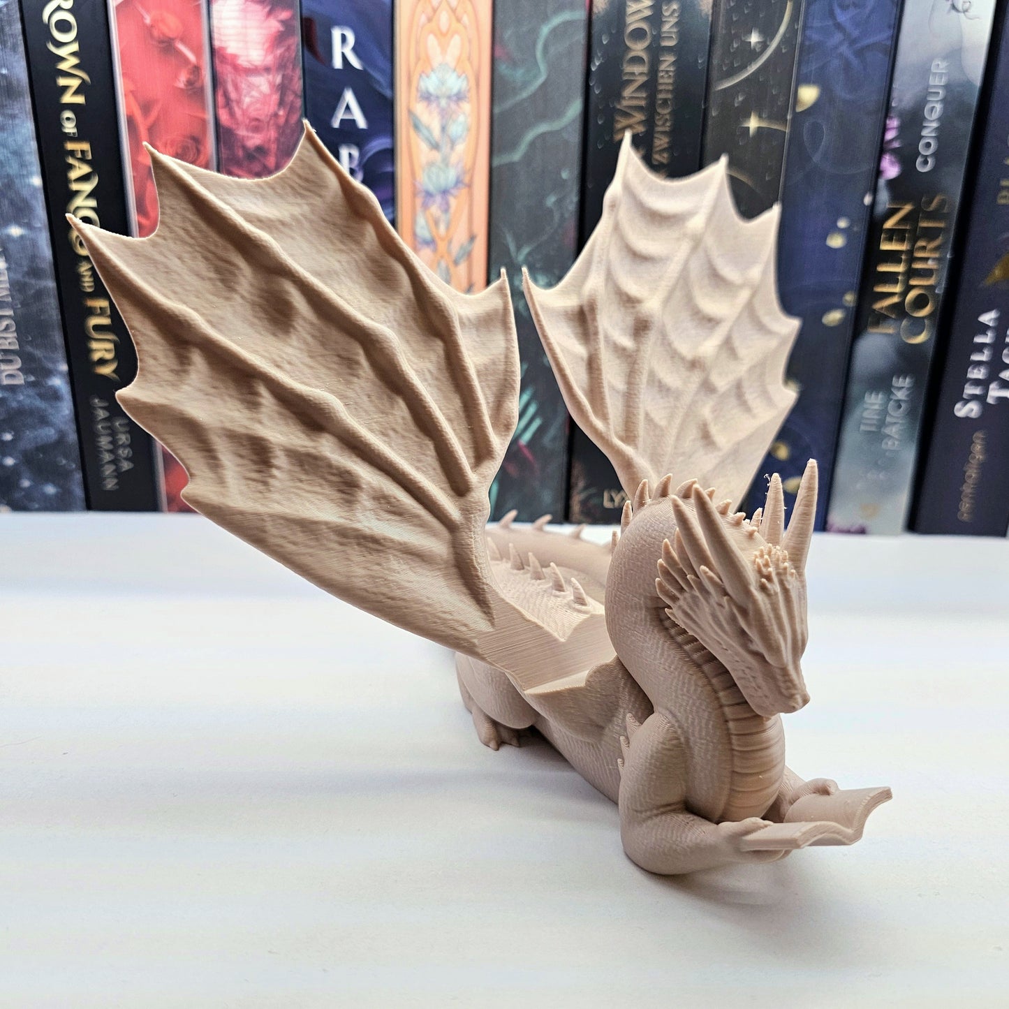 Accountant Dragon Reading | Cozy Colors Color Selection | Various Sizes | 3D Print | Stand for Books E-Readers Tablets