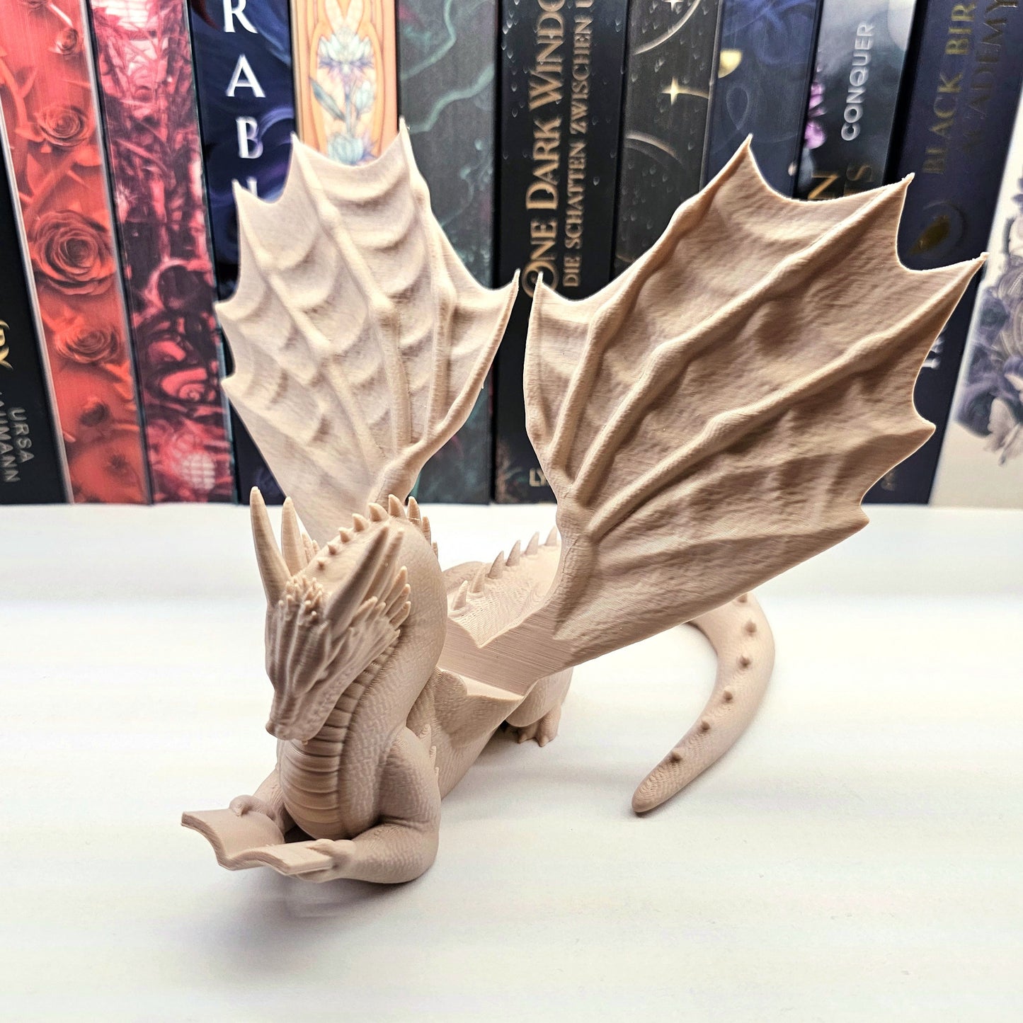 Accountant Dragon Reading | Cozy Colors Color Selection | Various Sizes | 3D Print | Stand for Books E-Readers Tablets