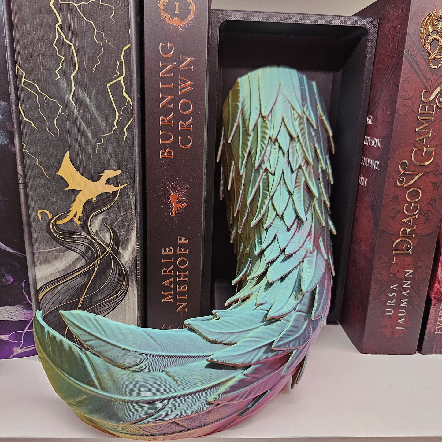 Book Nook Wind Dragon Multicolor glossy Set/Single | 3D Print | Bookend | Bookshelf Decoration