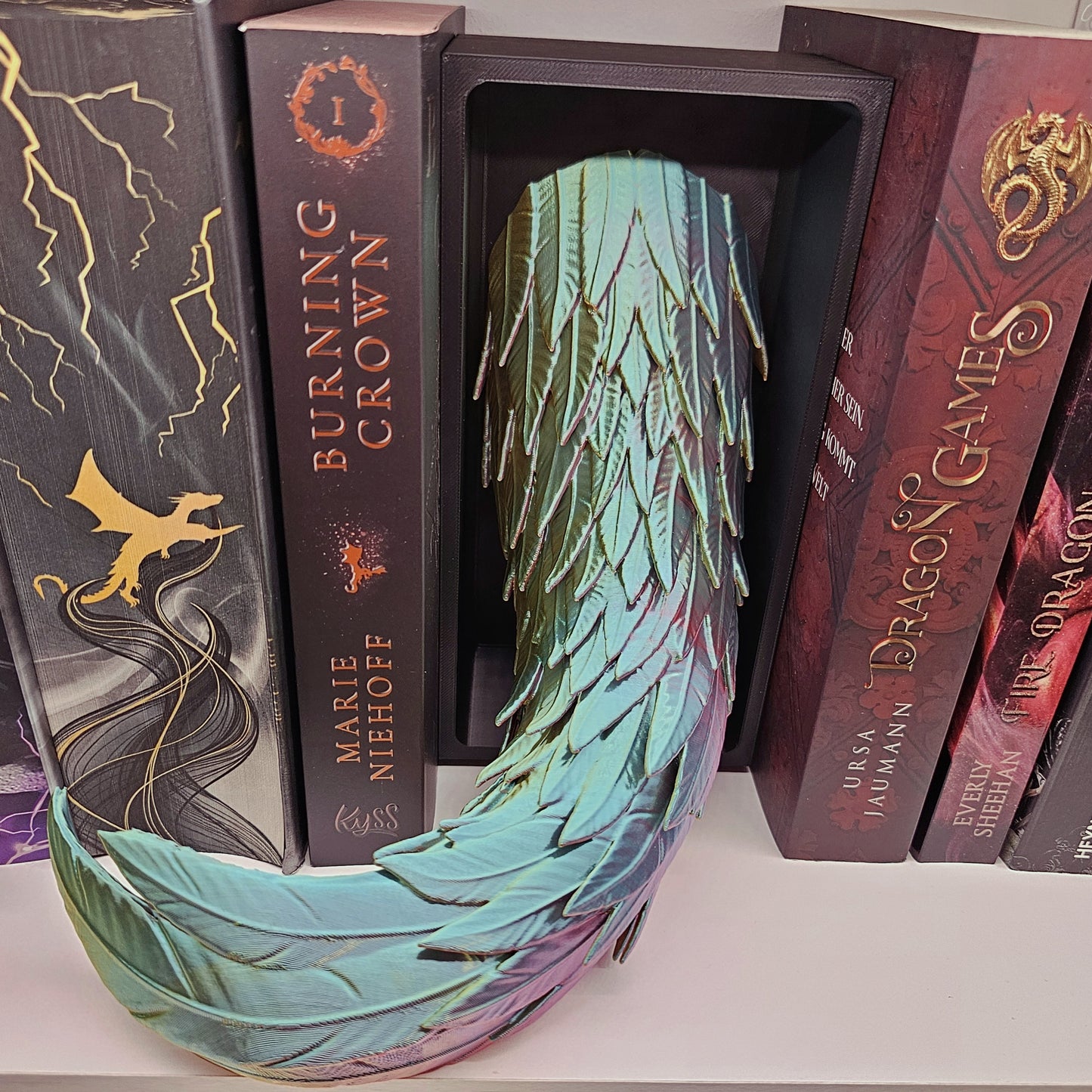 Book Nook Wind Dragon Multicolor glossy Set/Single | 3D Print | Bookend | Bookshelf Decoration