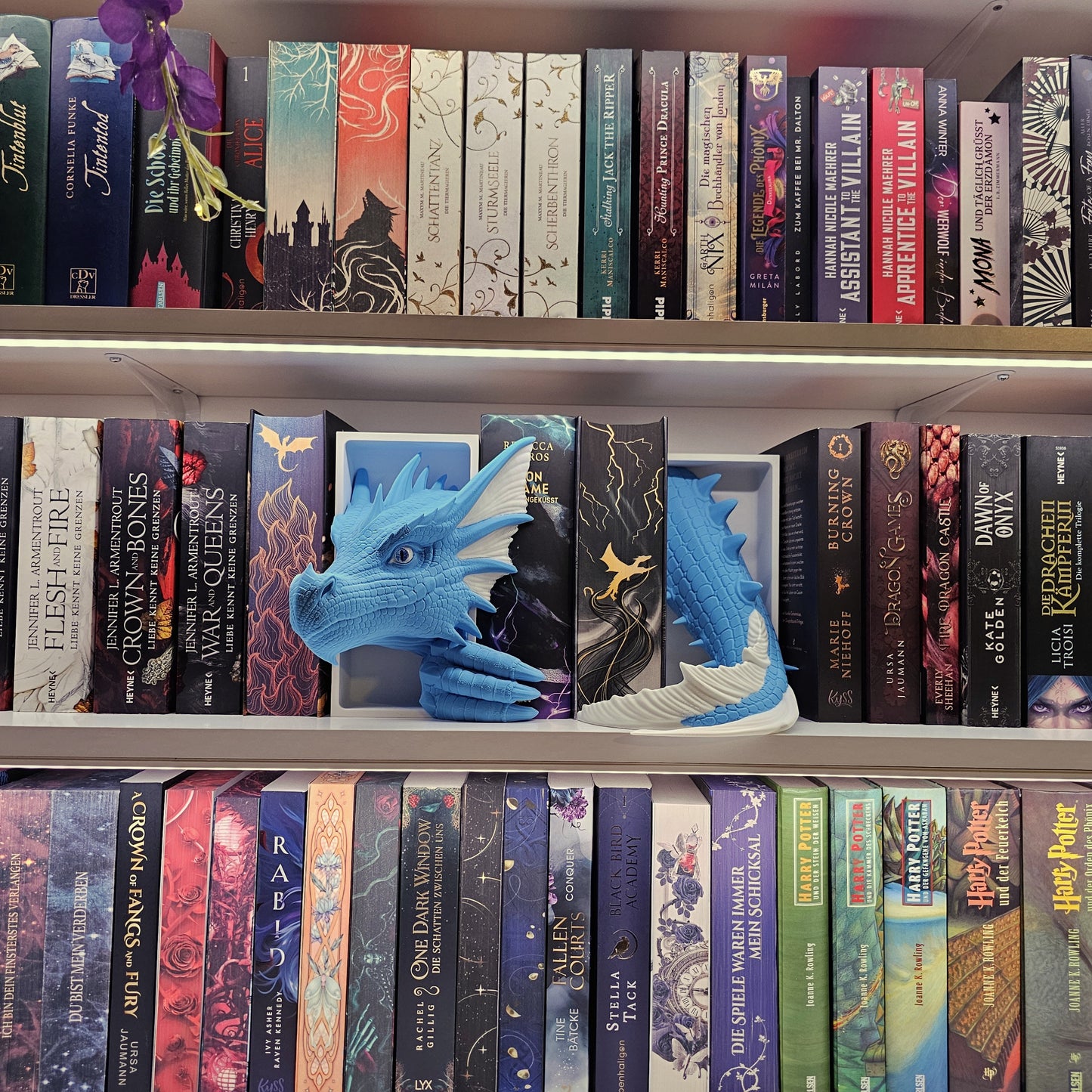 Book Nook Blue/White Sea Dragon Set/Single | 3D Print | Bookend | Bookshelf Decoration