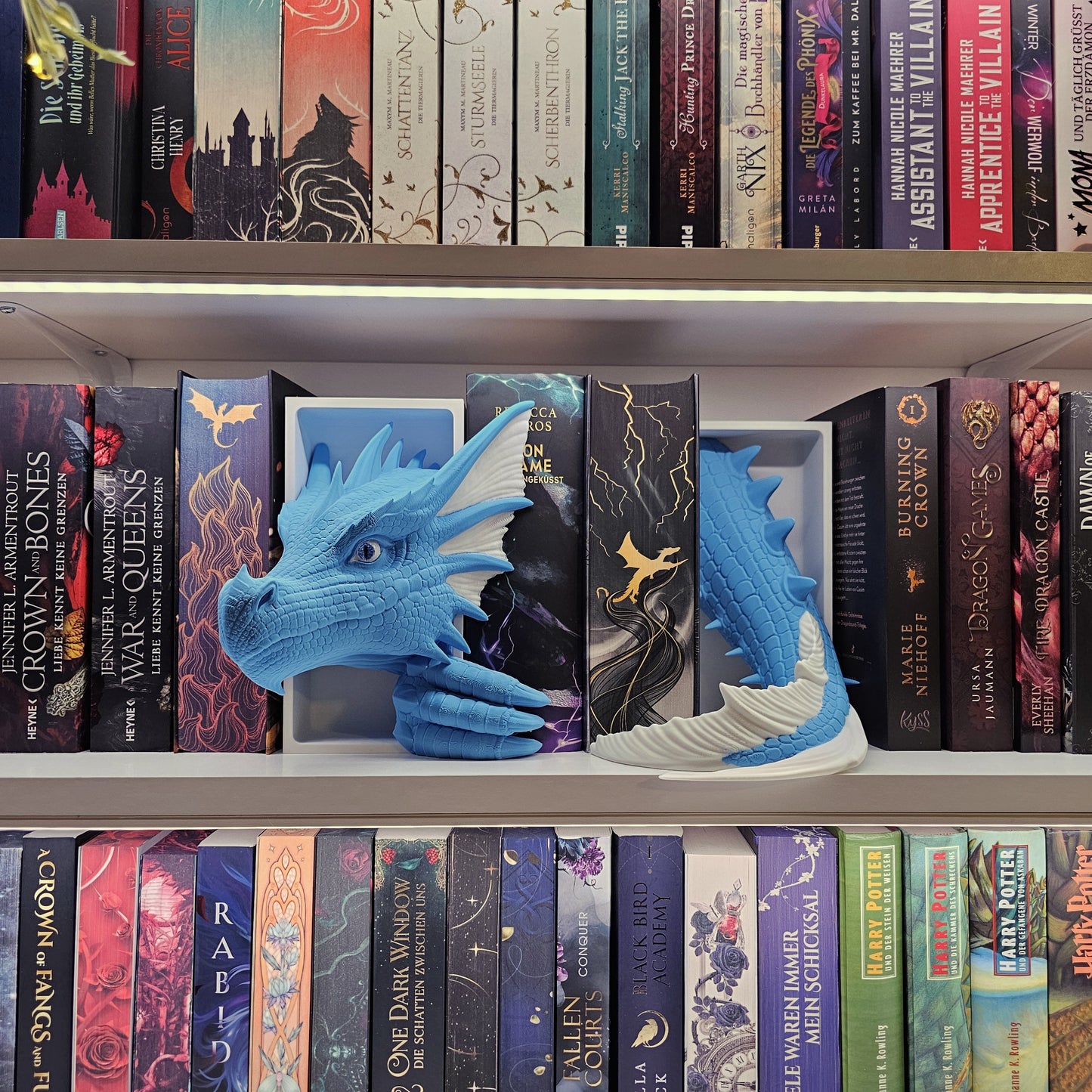 Book Nook Blue/White Sea Dragon Set/Single | 3D Print | Bookend | Bookshelf Decoration