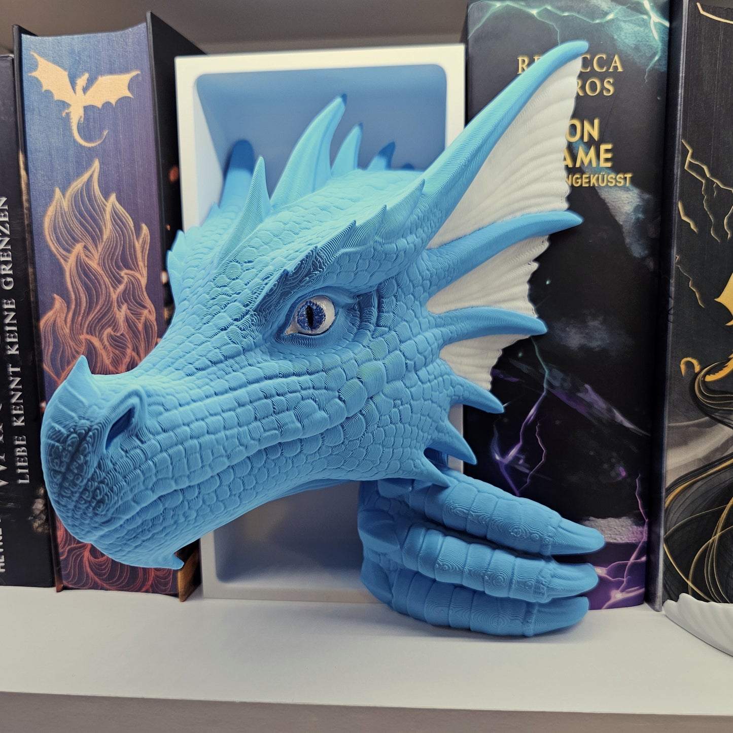 Book Nook Blue/White Sea Dragon Set/Single | 3D Print | Bookend | Bookshelf Decoration