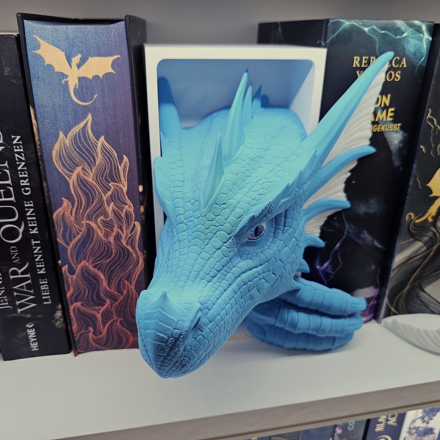 Book Nook Blue/White Sea Dragon Set/Single | 3D Print | Bookend | Bookshelf Decoration