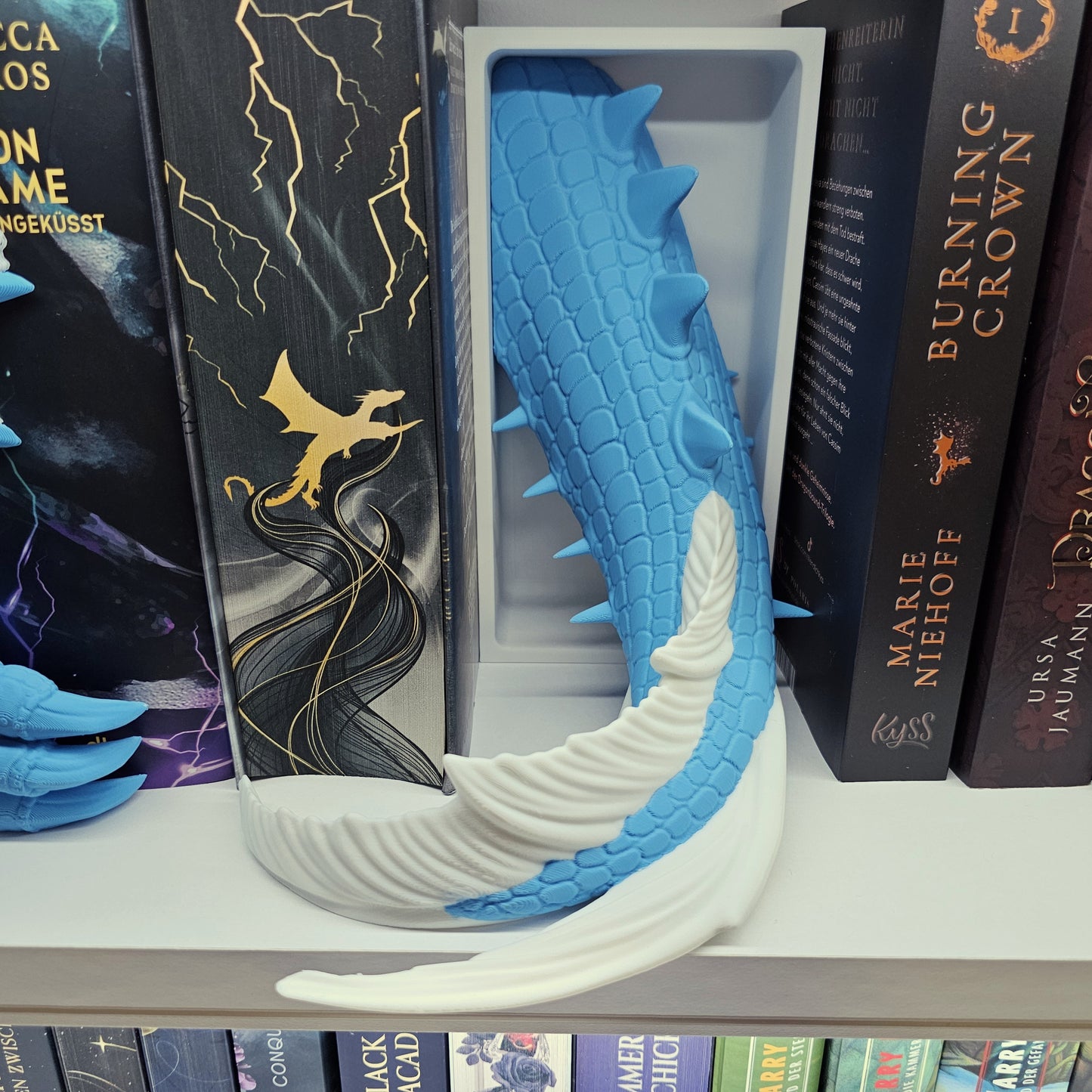 Book Nook Blue/White Sea Dragon Set/Single | 3D Print | Bookend | Bookshelf Decoration