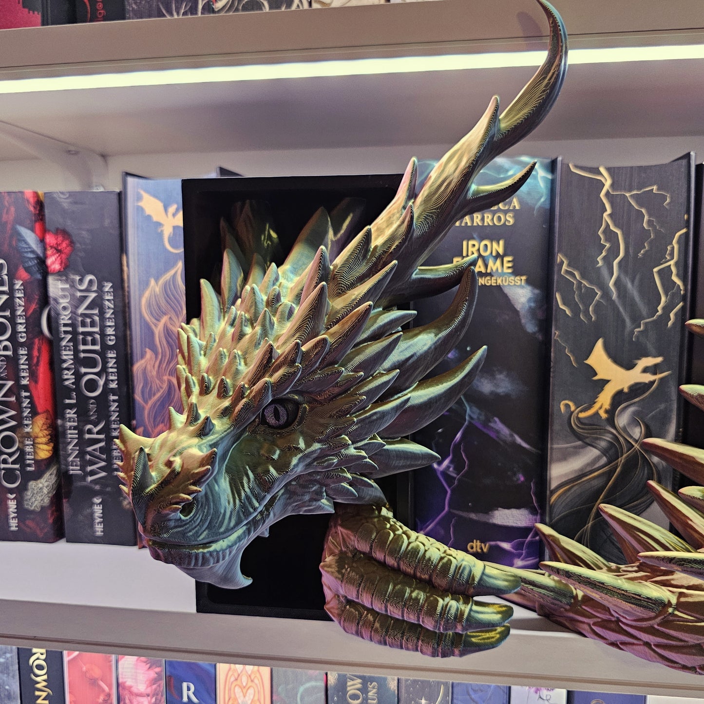Book Nook XXL Kochenwächterdrache Multicolor glossy Set/Single | 3D Print | Bookend | Bookshelf Decoration